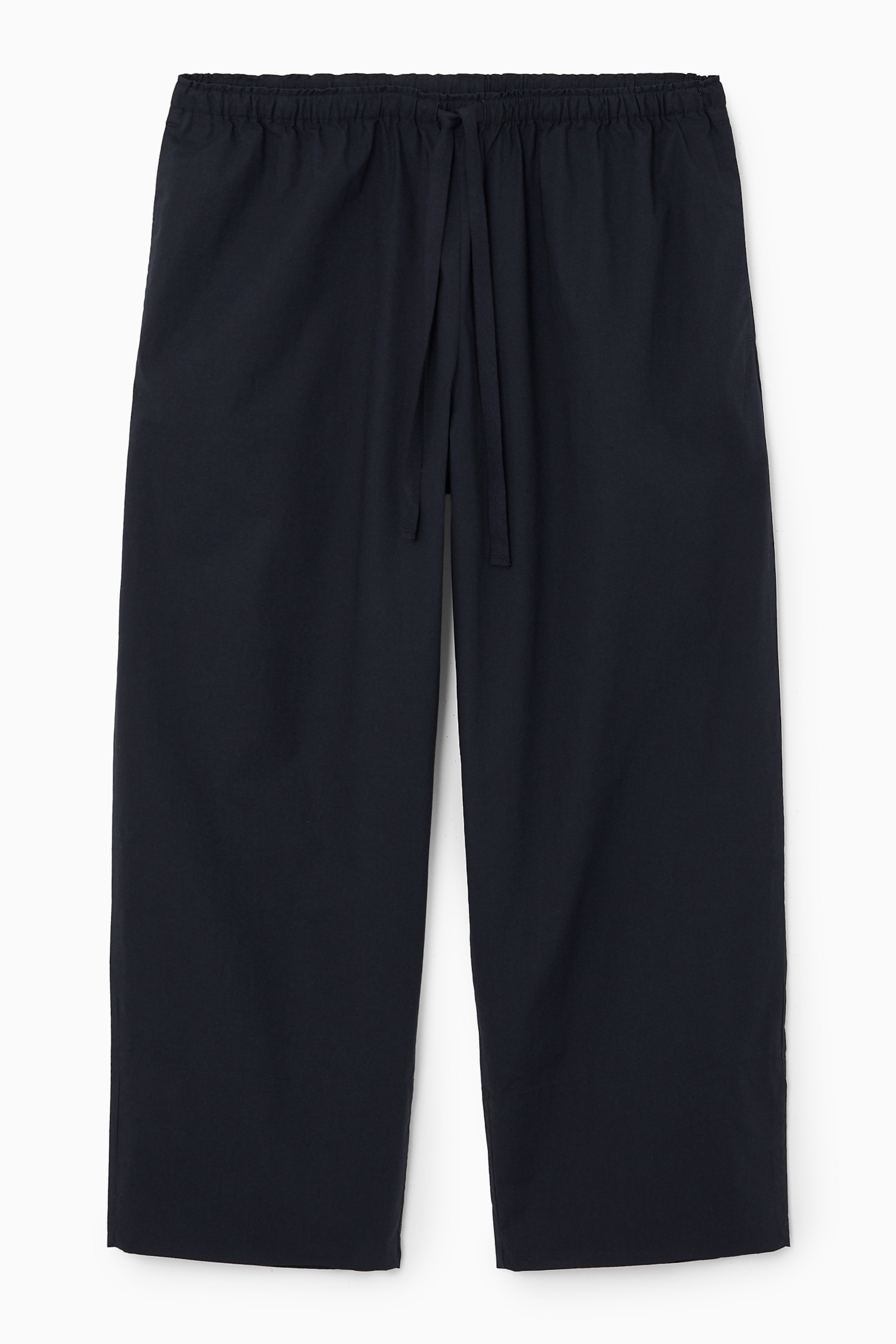 Ingrandisci l'immagine: TAPERED DRAWSTRING COTTON TROUSERS - NAVY BLUE - DONNA | H&M CH 1