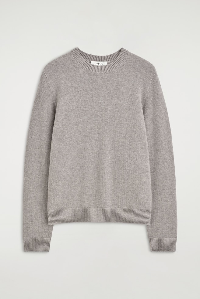 JERSEY CASHMERE CUELLO REDONDO - GRIS CLARO/AZUL MARINO - 1