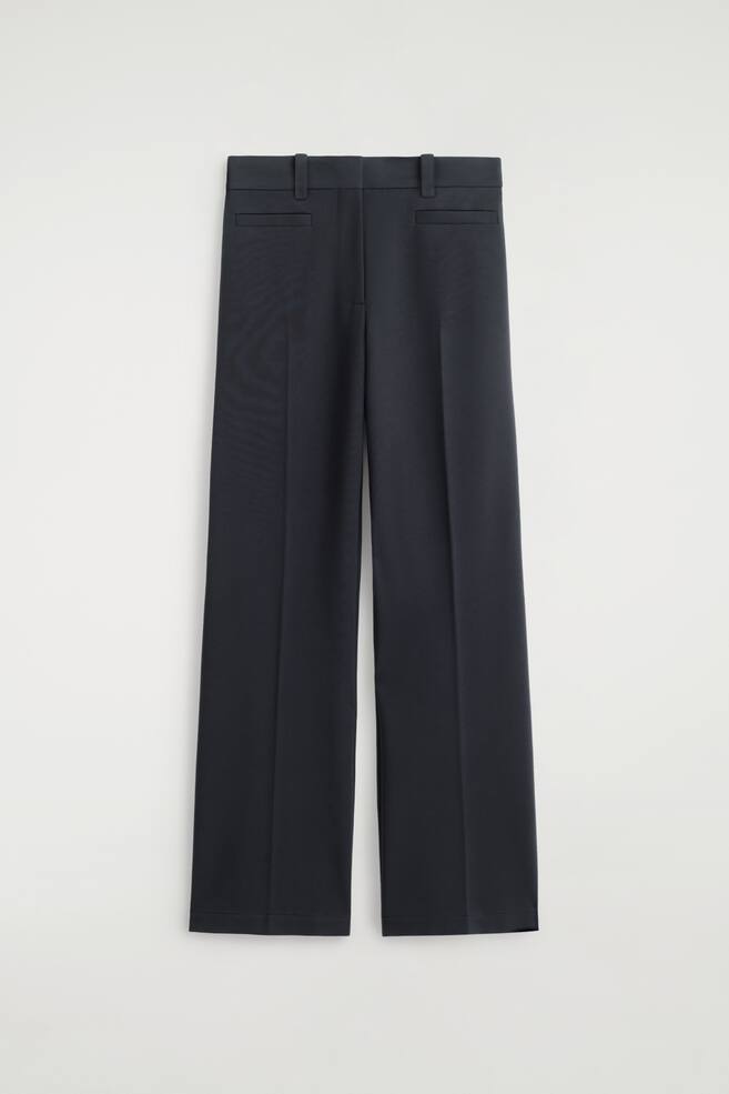 FEIN GESTRICKTE HOSE MIT GERADEM BEIN - NAVYBLAU - 1