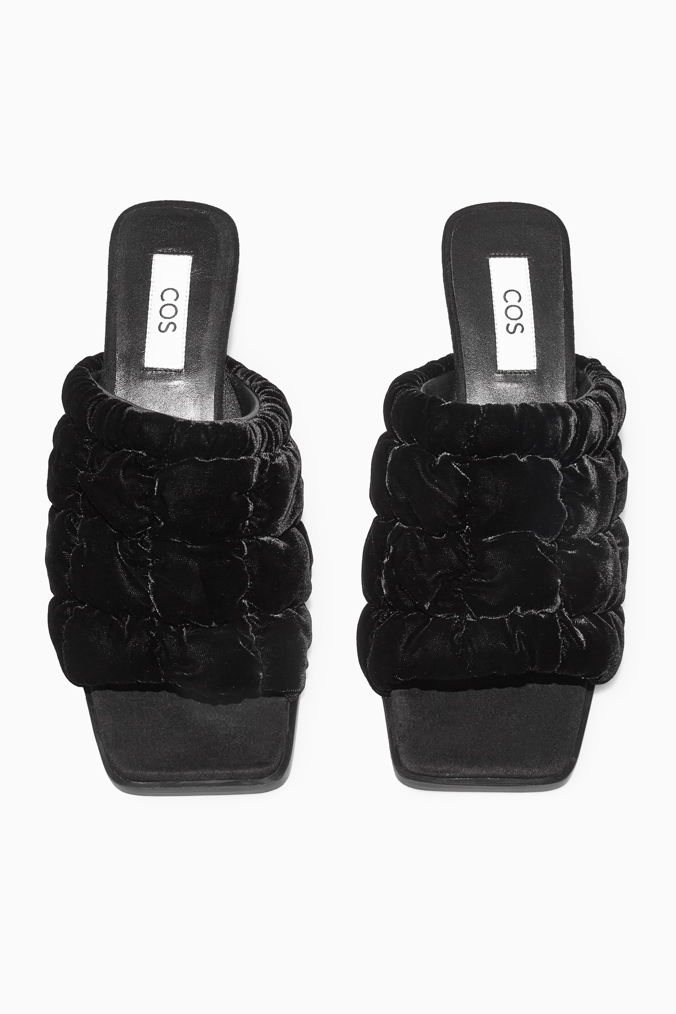 View larger image: QUILTED VELVET MULES - BLACK - Ladies | H&M GB 3