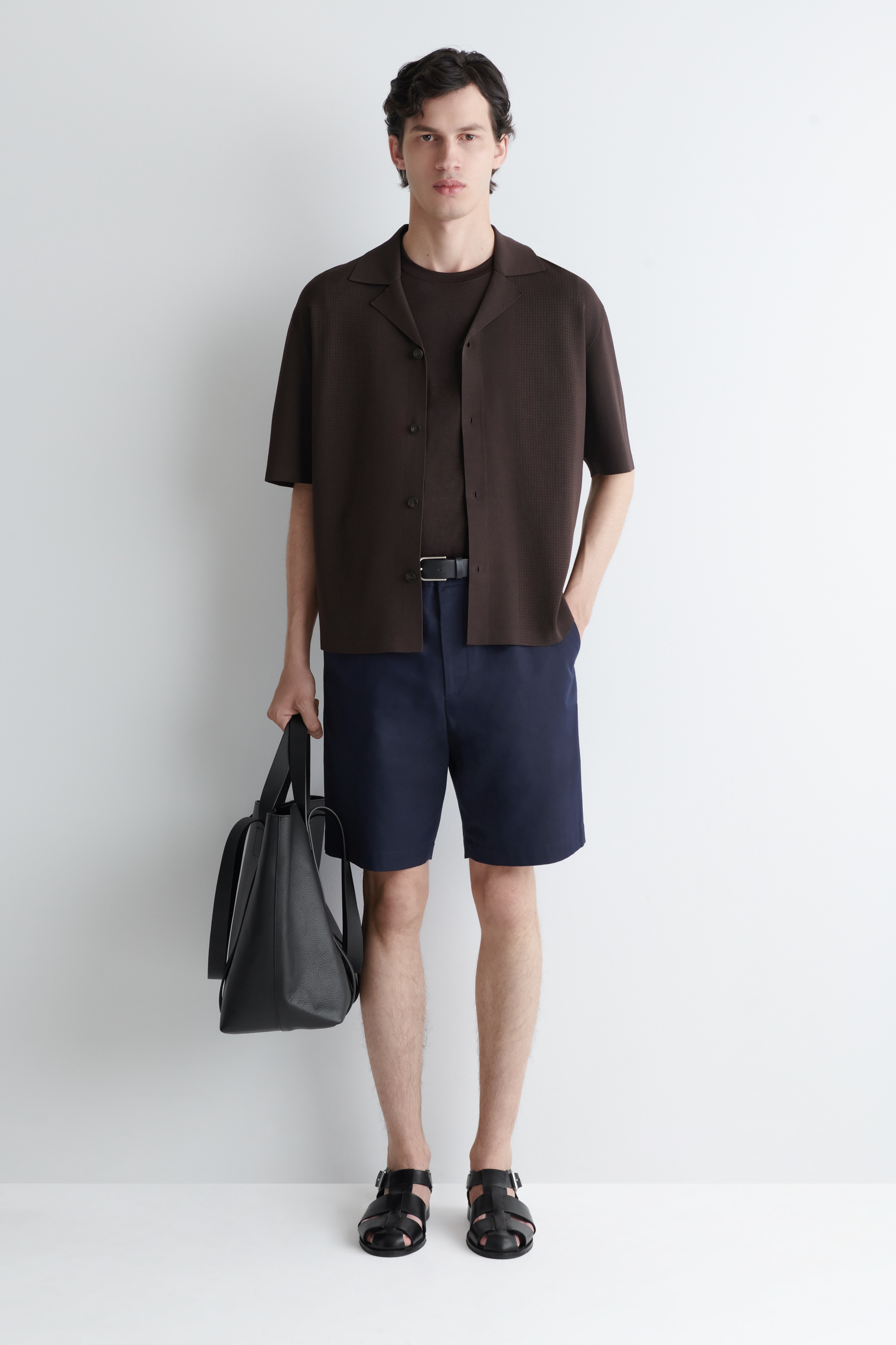 CHINOSHORTS AUS BAUMWOLLE MIT GERADEM BEIN - NAVYBLAU/BEIGE