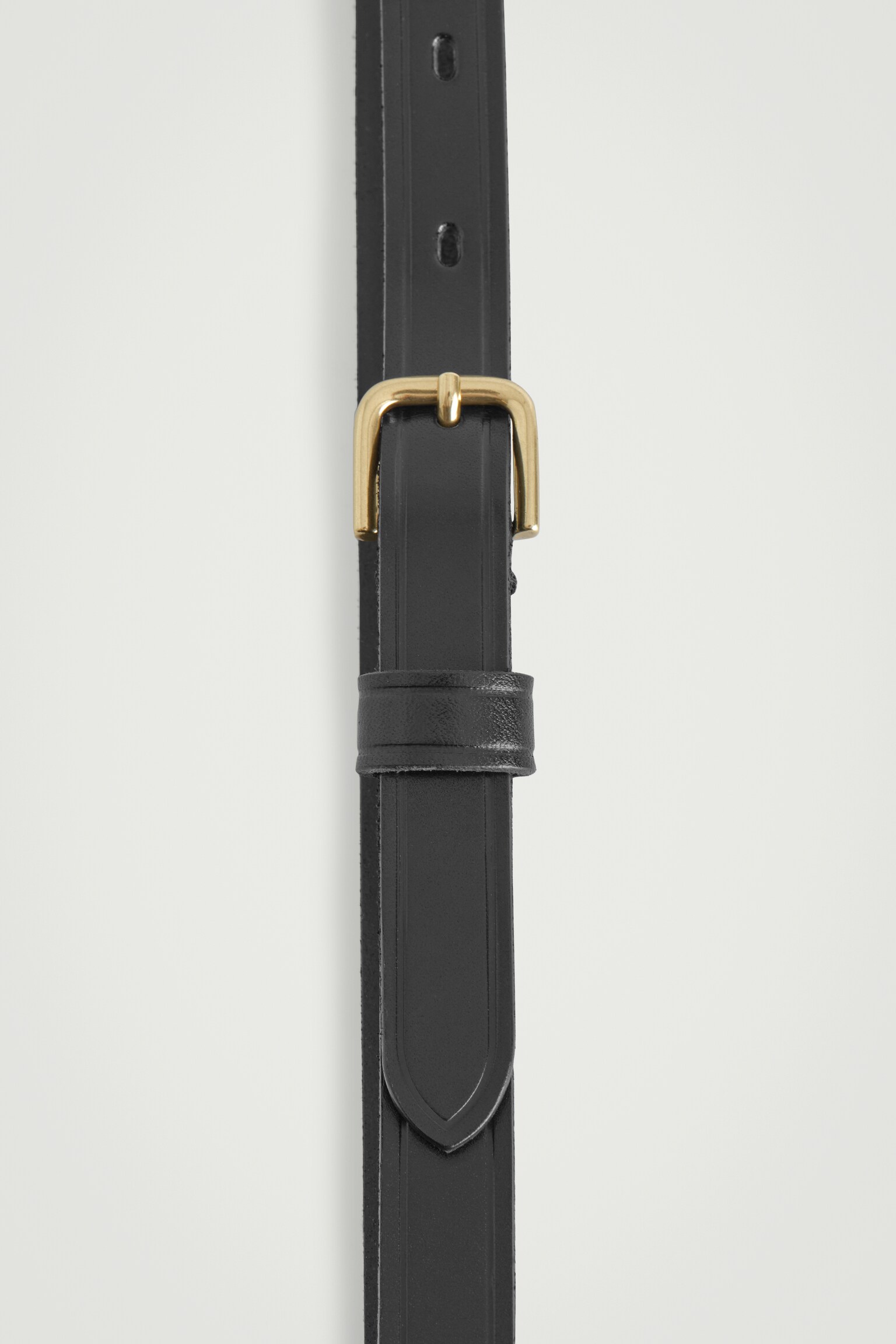 CEINTURE FINE EN CUIR - NOIR/BRUN - 4
