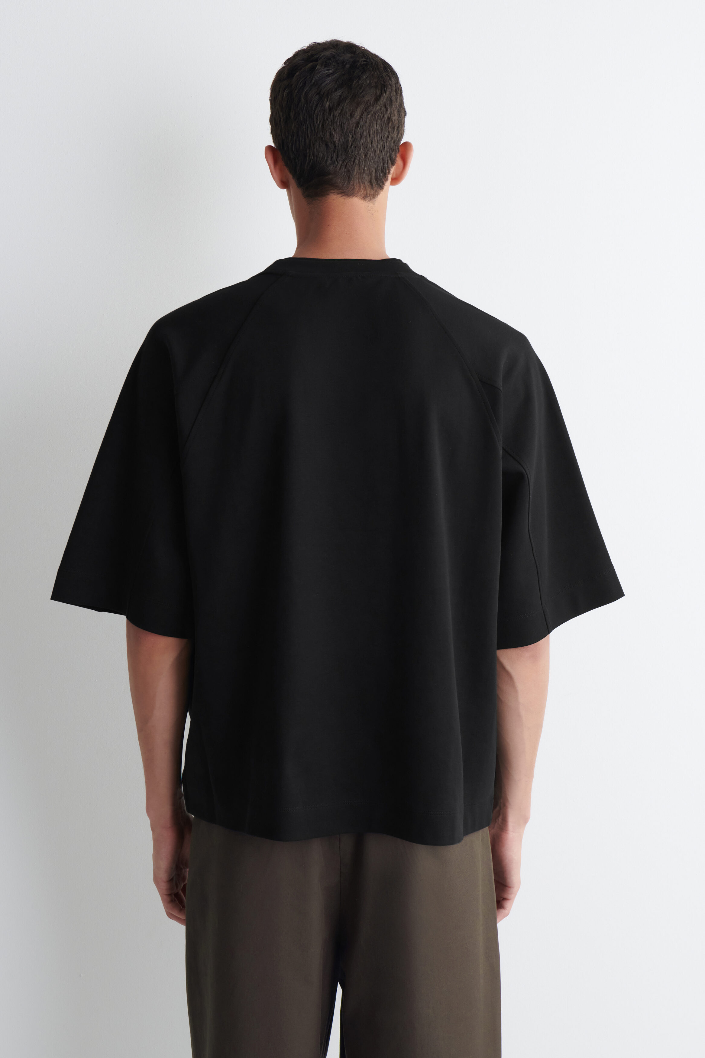 OVERSIZED INTERLOCK COTTON T-SHIRT - BLACK | COS US