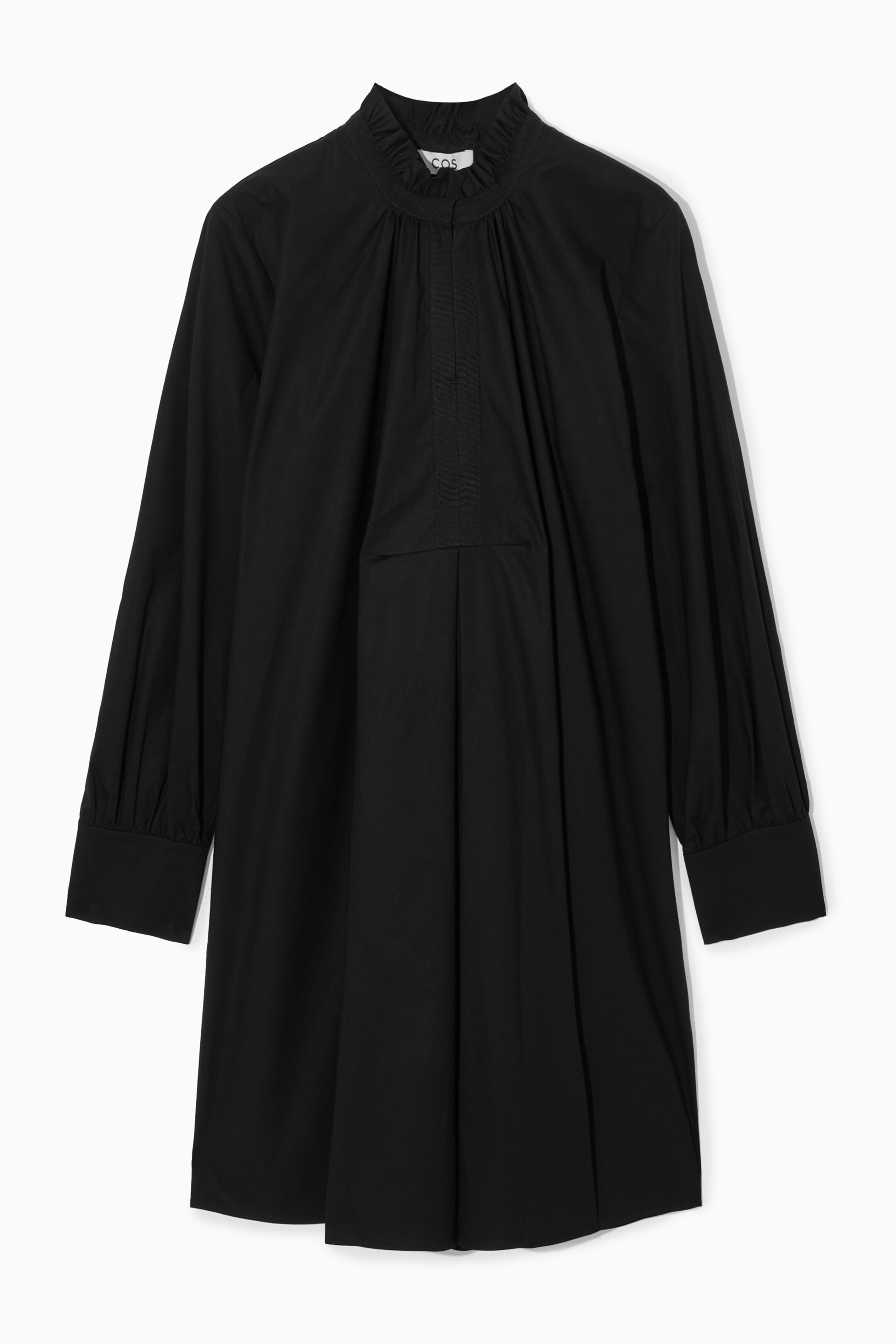 View larger image: RUFFLED-COLLAR MINI SHIRT DRESS - BLACK - Ladies | H&M GB 1