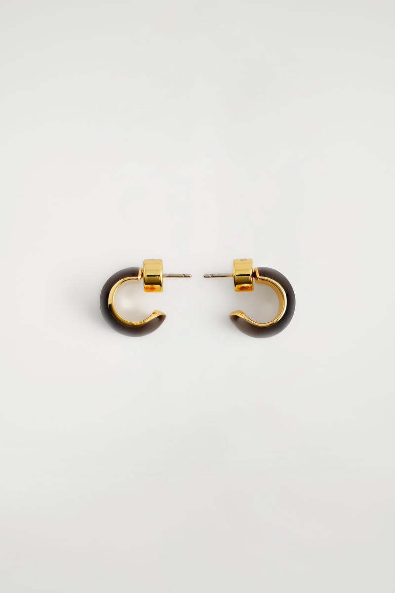 COS Half-Hoop Earrings Brown Women's