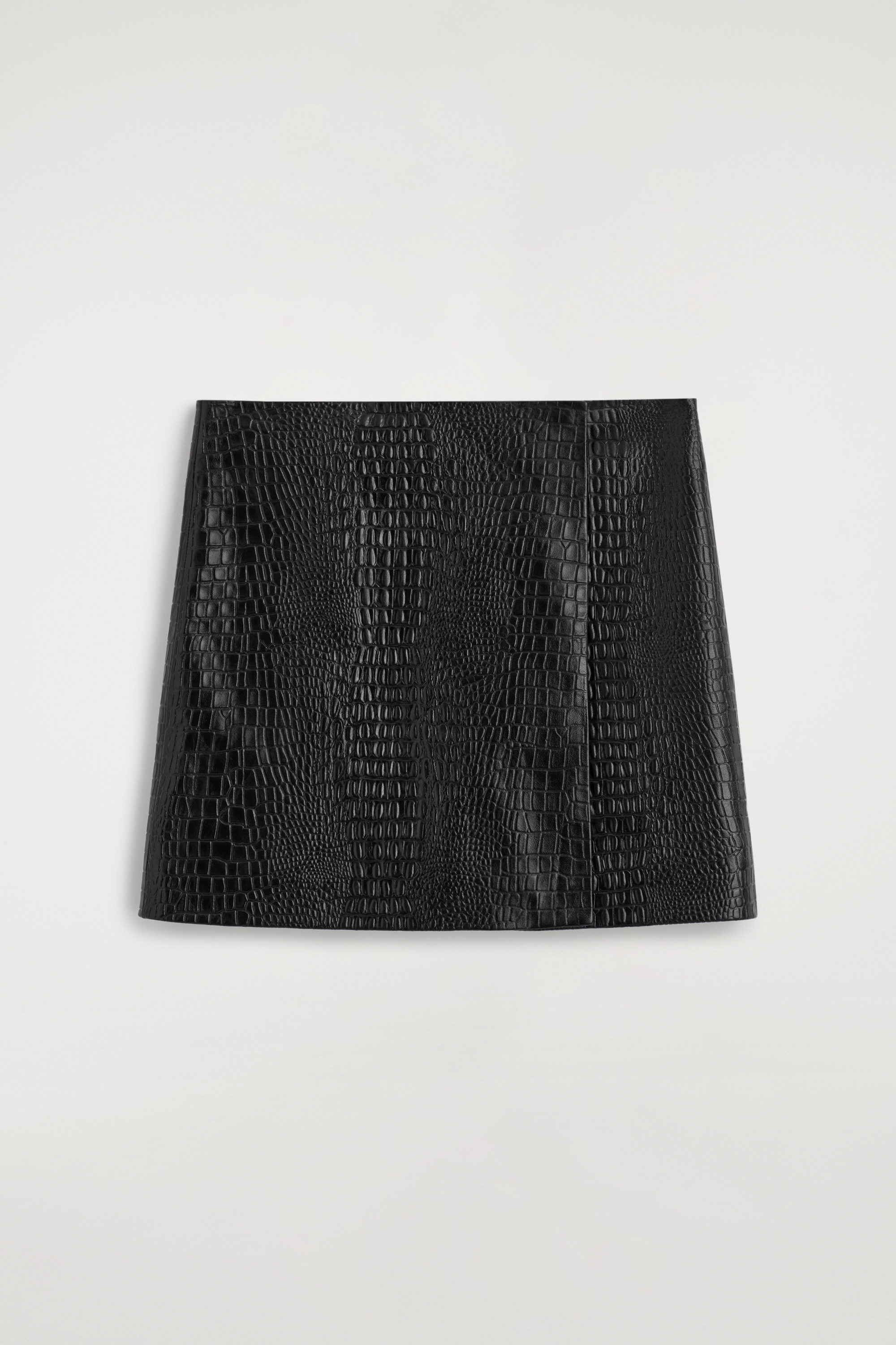 CROC-EFFECT LEATHER MINI WRAP SKIRT - BLACK | COS US