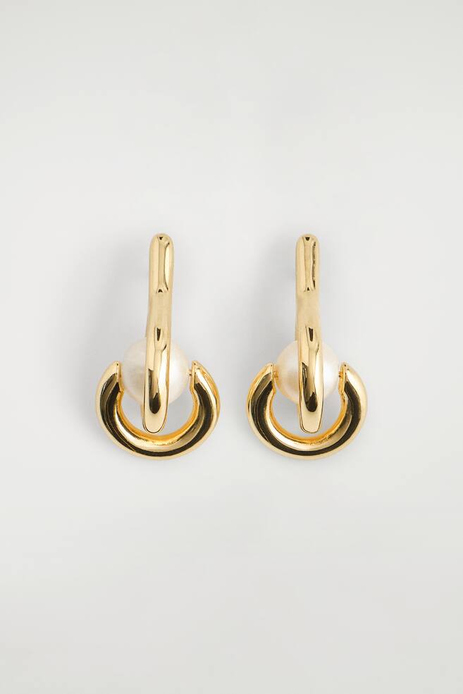 SCULPTURAL PEARL EARRINGS - GOLD / PEARL - 1