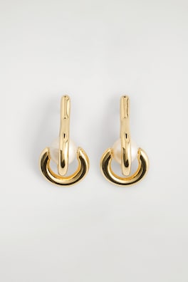 SCULPTURAL PEARL EARRINGS — ZŁOCISTY/ PERŁA 5