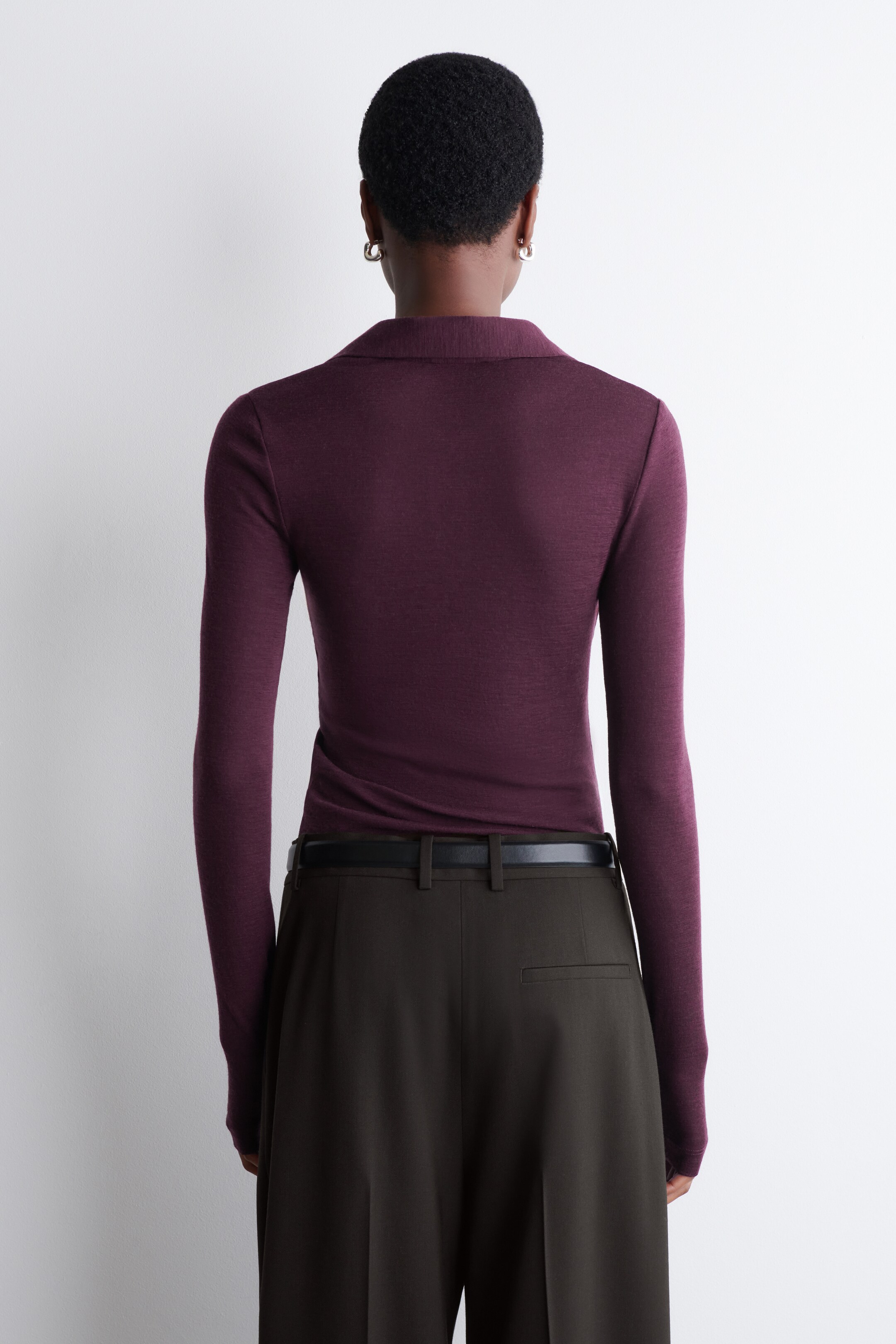 Visualizza immagine più grande: POLO IN LANA MERINO - BORDEAUX MÉLANGE - DONNA | H&M IT 4