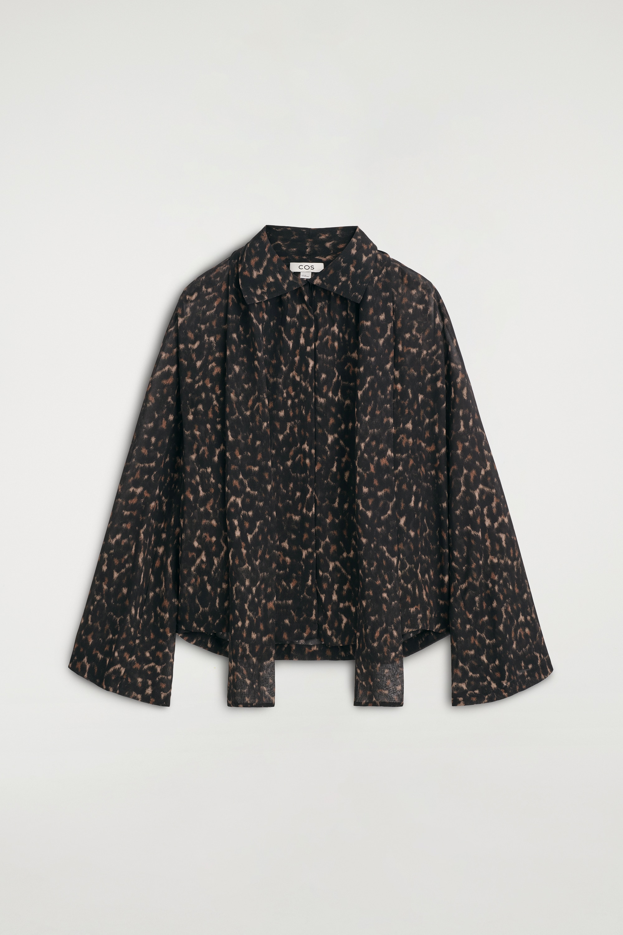 TOP FLUIDO CON STAMPA LEOPARDATA E SCIARPA
