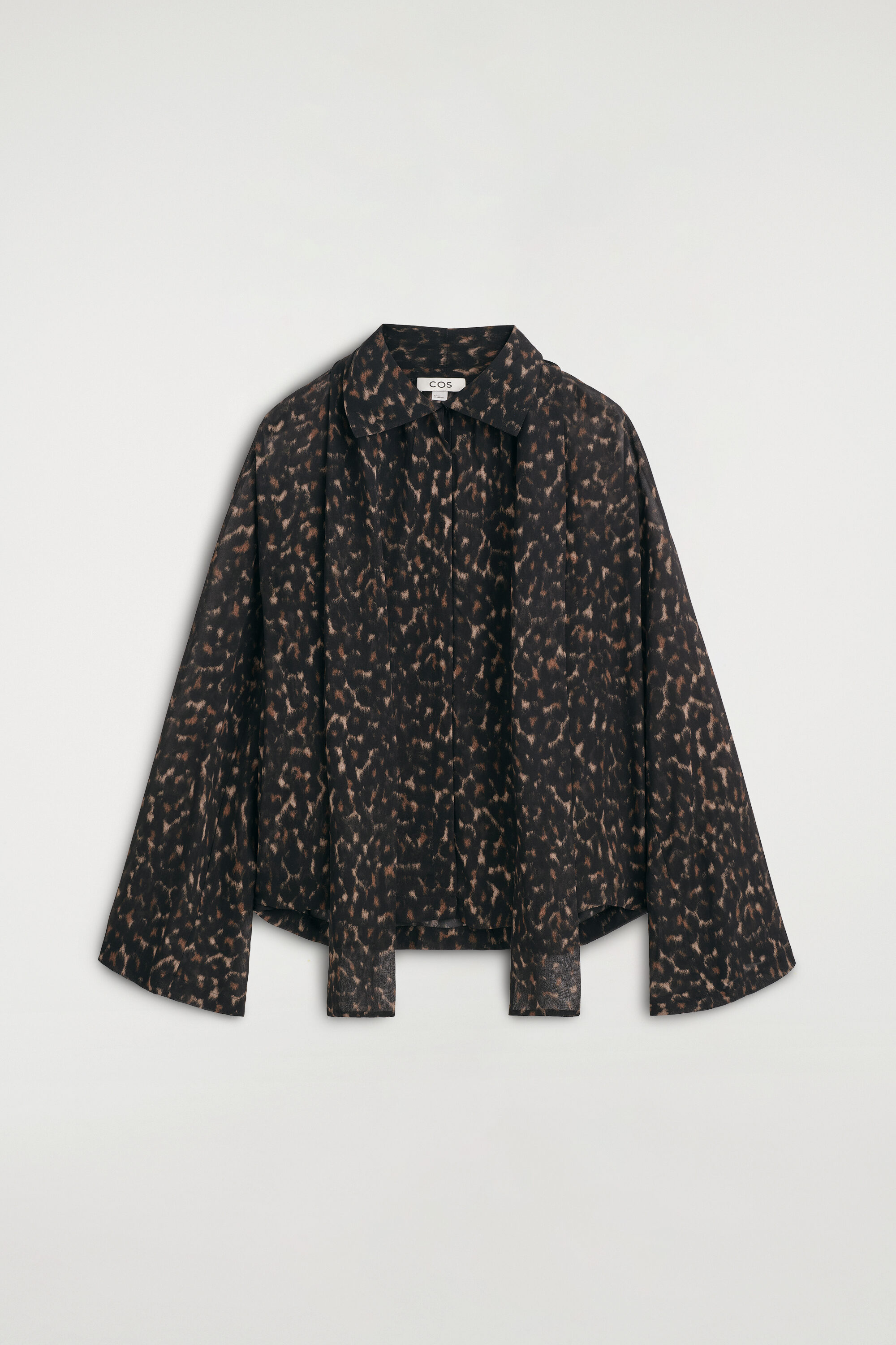 LEOPARD-PRINT FLUID SCARF-DETAIL TOP thumbnail 7