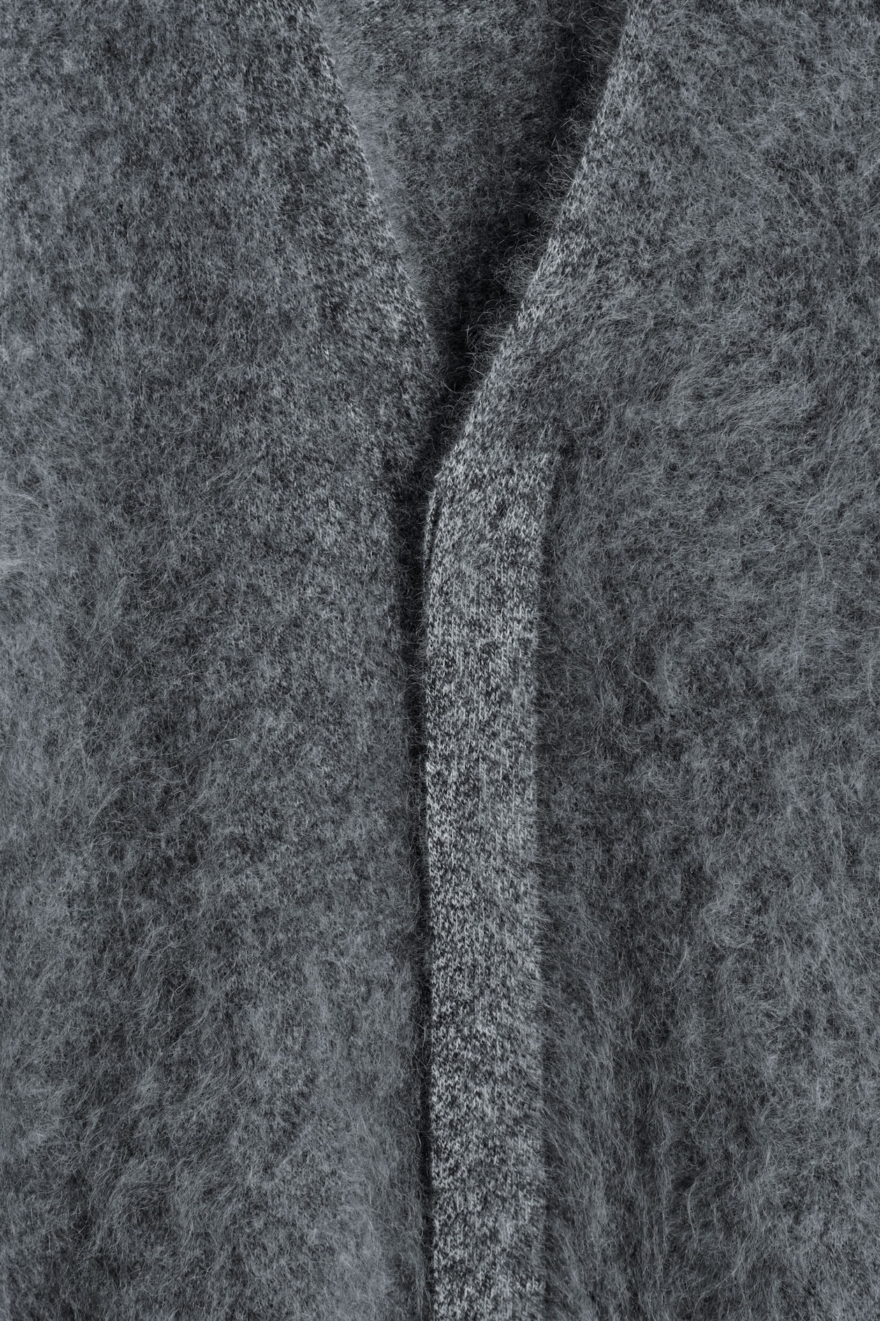 BRUSHED PURE CASHMERE V-NECK CARDIGAN — DARK GREY