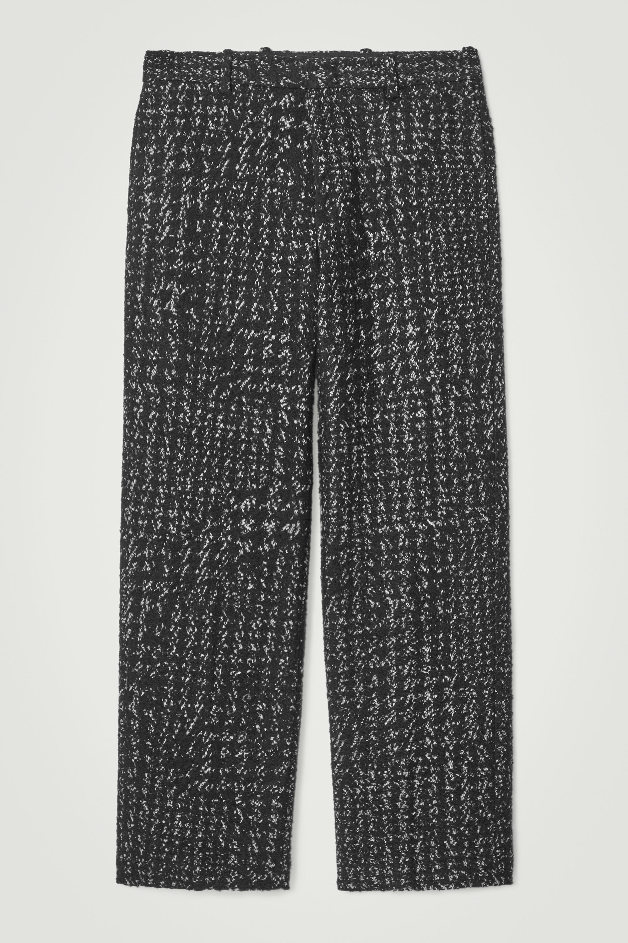 RELAXED HOUNDSTOOTH BOUCLÉ FULL-LENGTH PANTS - BLACK