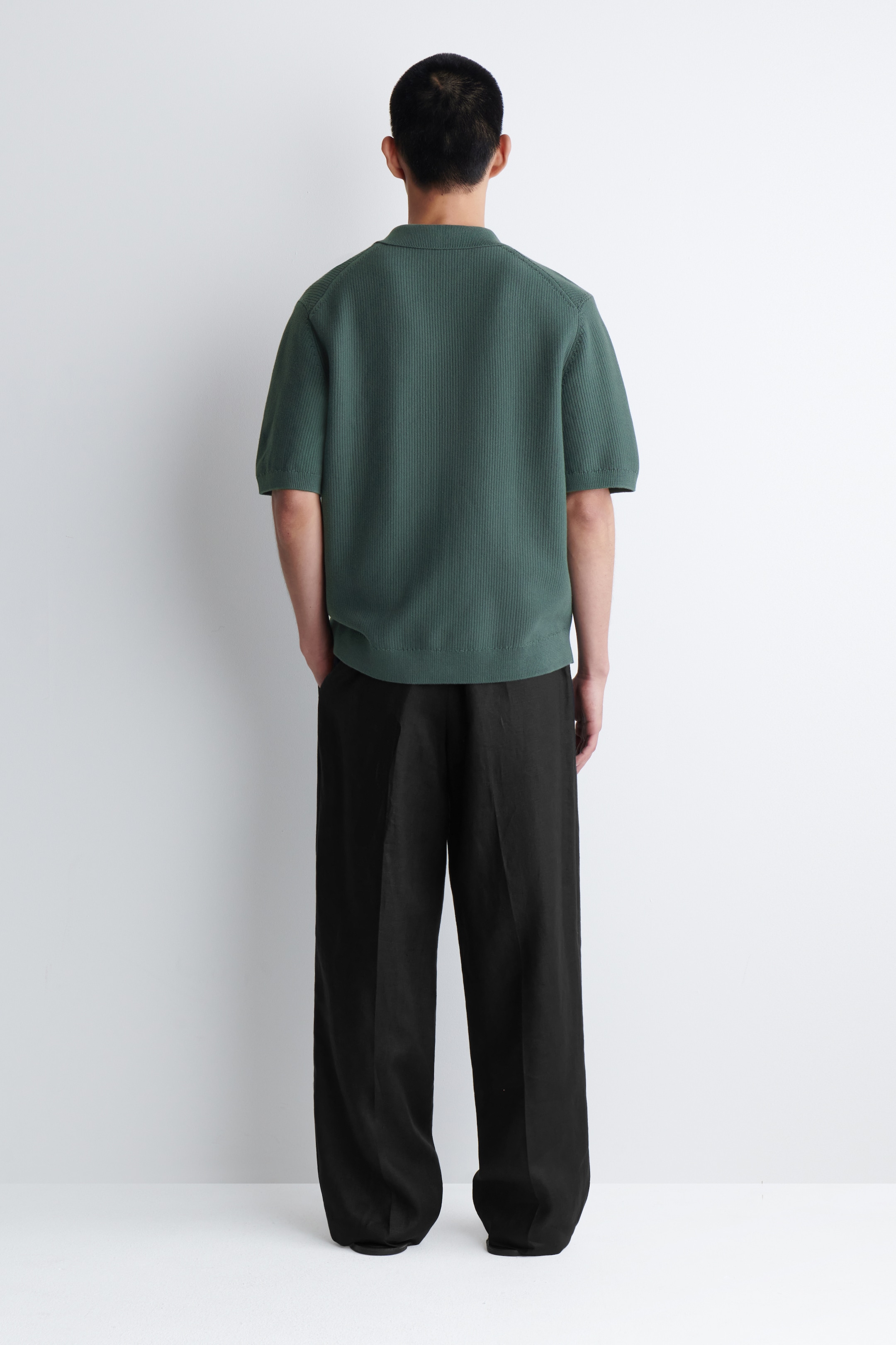 Visualizza immagine più grande: CAMICIA IN COTONE A NIDO D'APE CON CERNIERA - VERDE PINO - UOMO | H&M IT 4