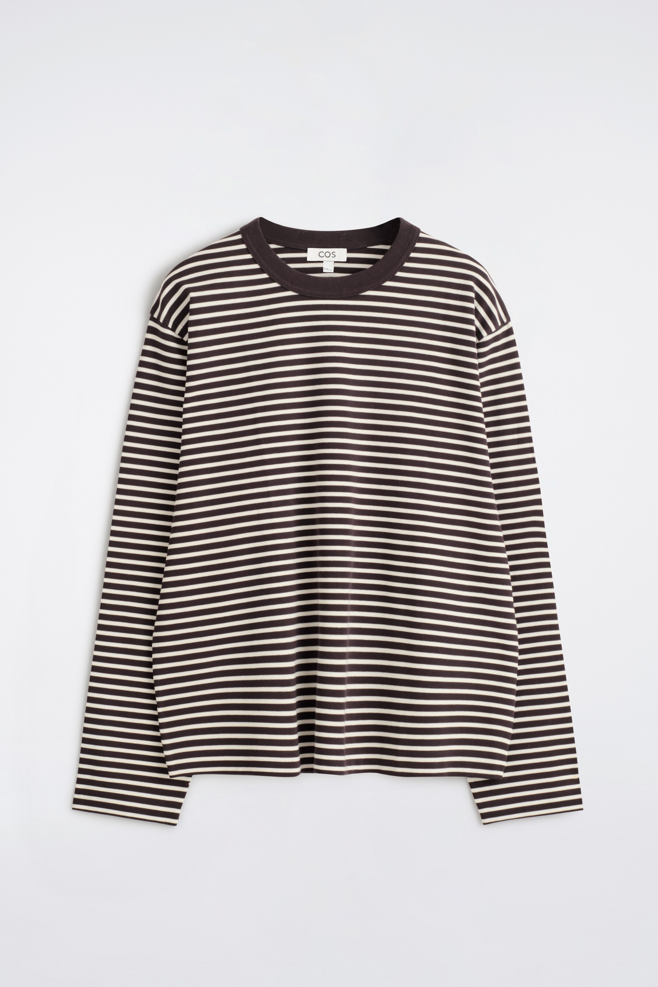 Visa större bild: LÅNGÄRMAD T-SHIRT I JERSEY INTERLOCK - BROWN / ECRU / STRIPED - HERR | H&M SE 6