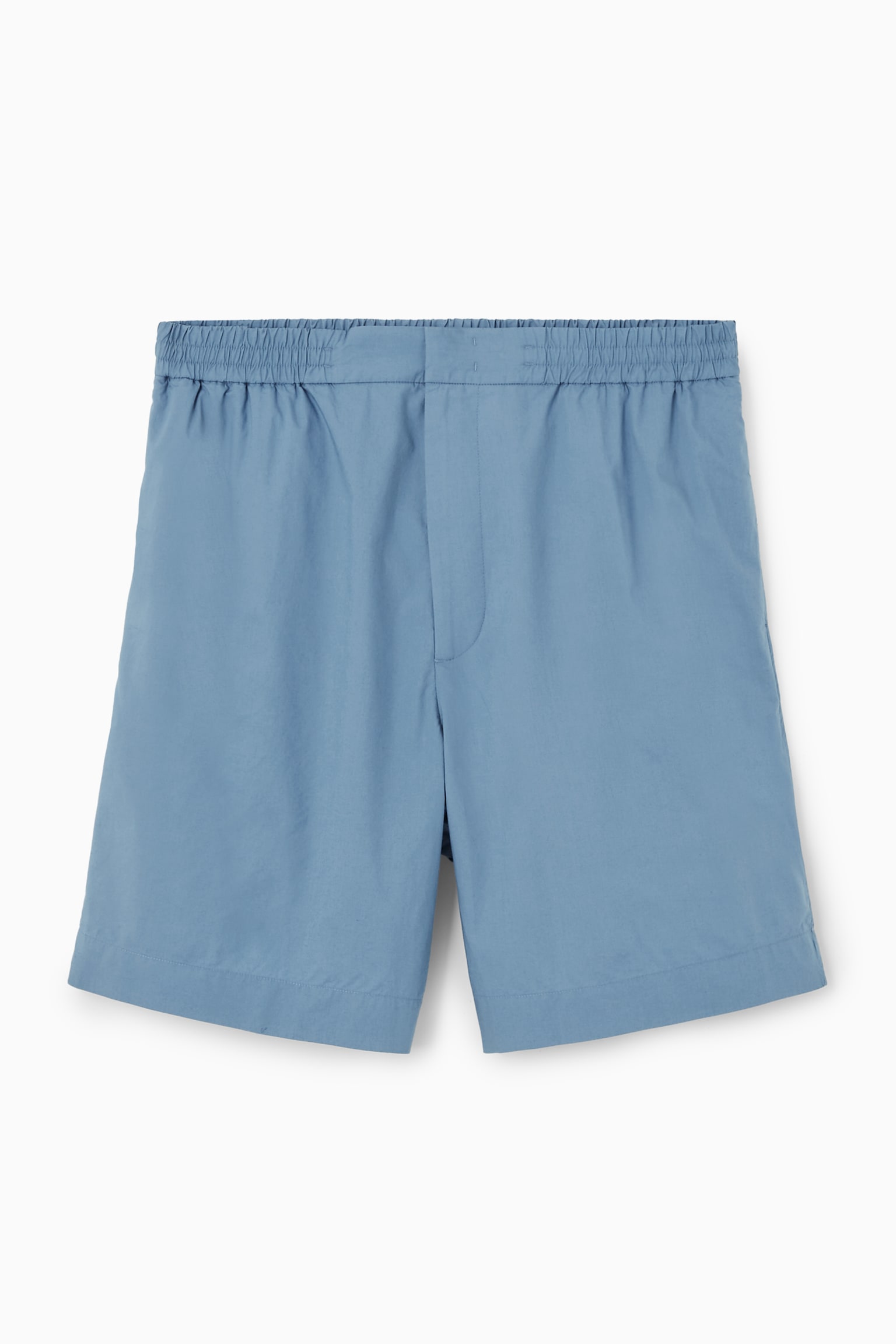ELASTICATED COTTON SHORTS - BLUE