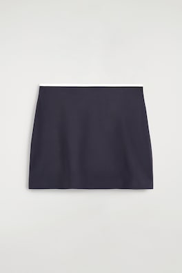 CONTRAST-TRIMMED SWIM SKIRT — NAVY / WHITE 6