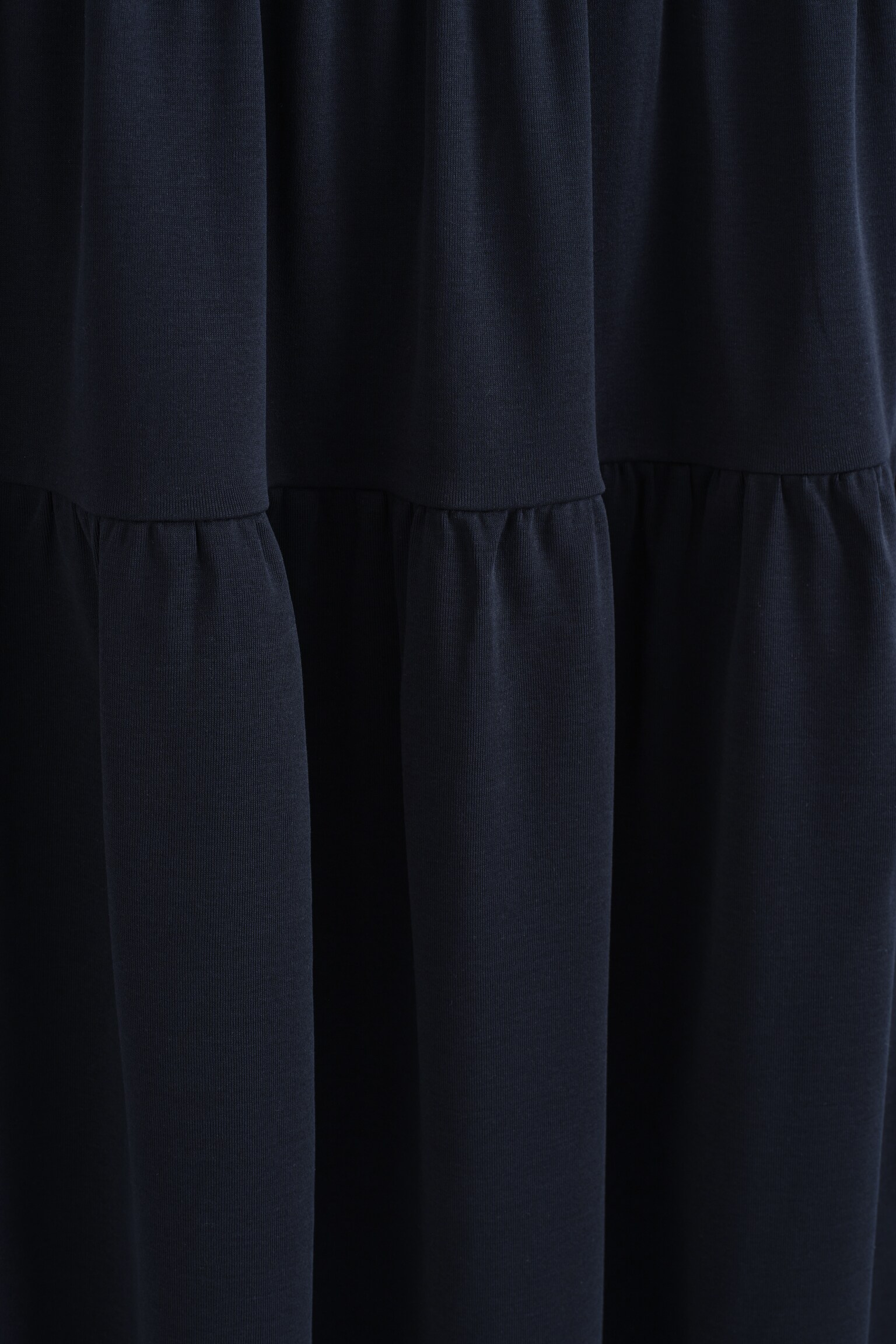 VESTIDO MIDI FRUNCIDO CON CUELLO BARCO - AZUL MARINO/AZUL MARINO/BLANCO/A RAYAS - 6