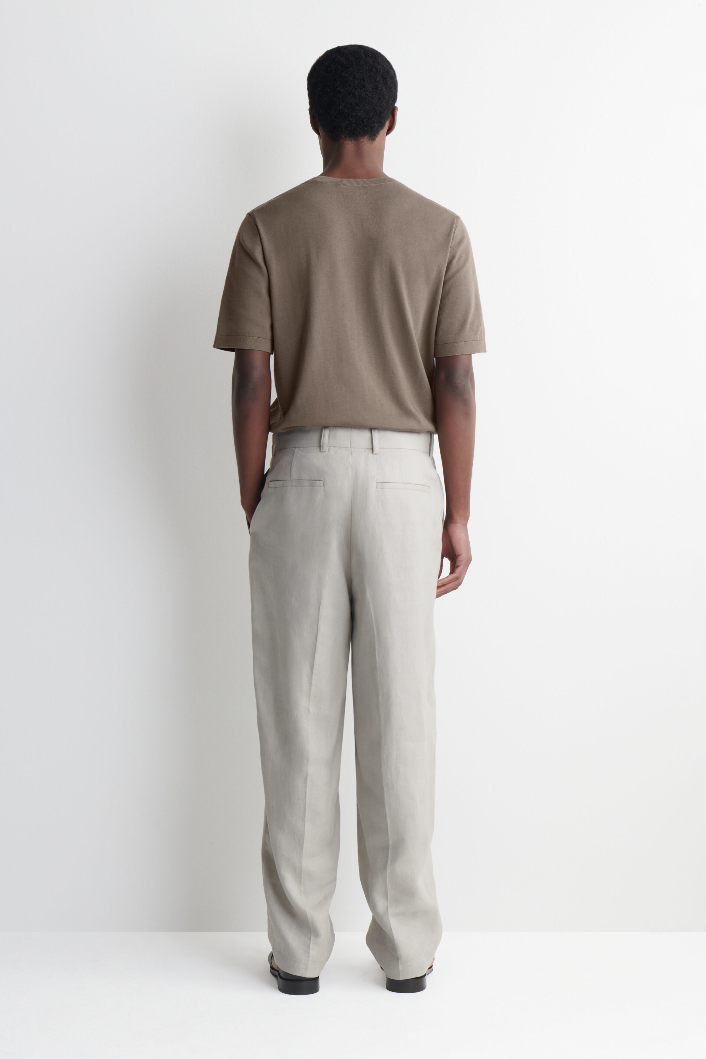 RELAXED LINEN TAPERED PANTS - thumbnail 10