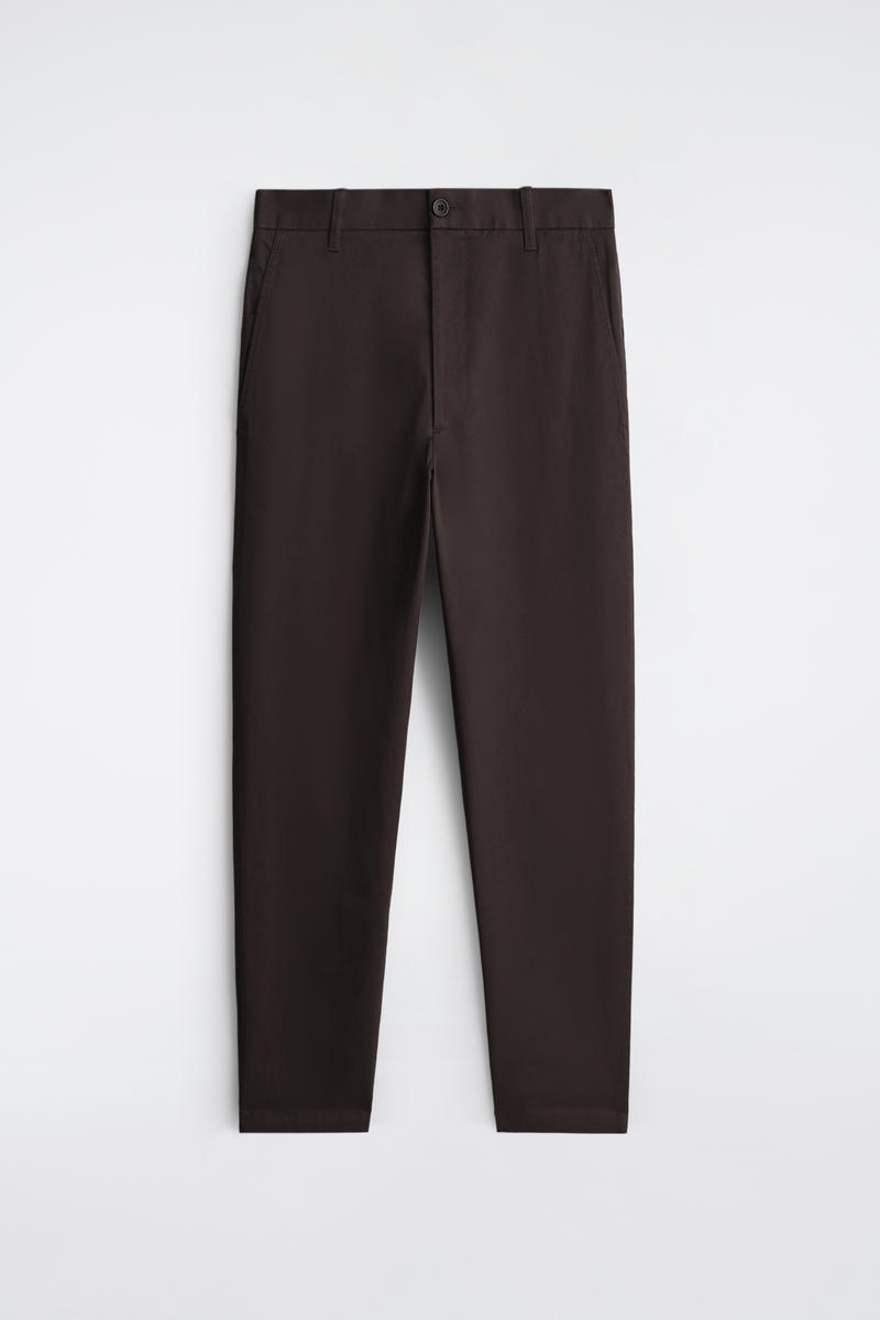 Cos Cotton Slim-fit Straight-leg Chinos In Brown