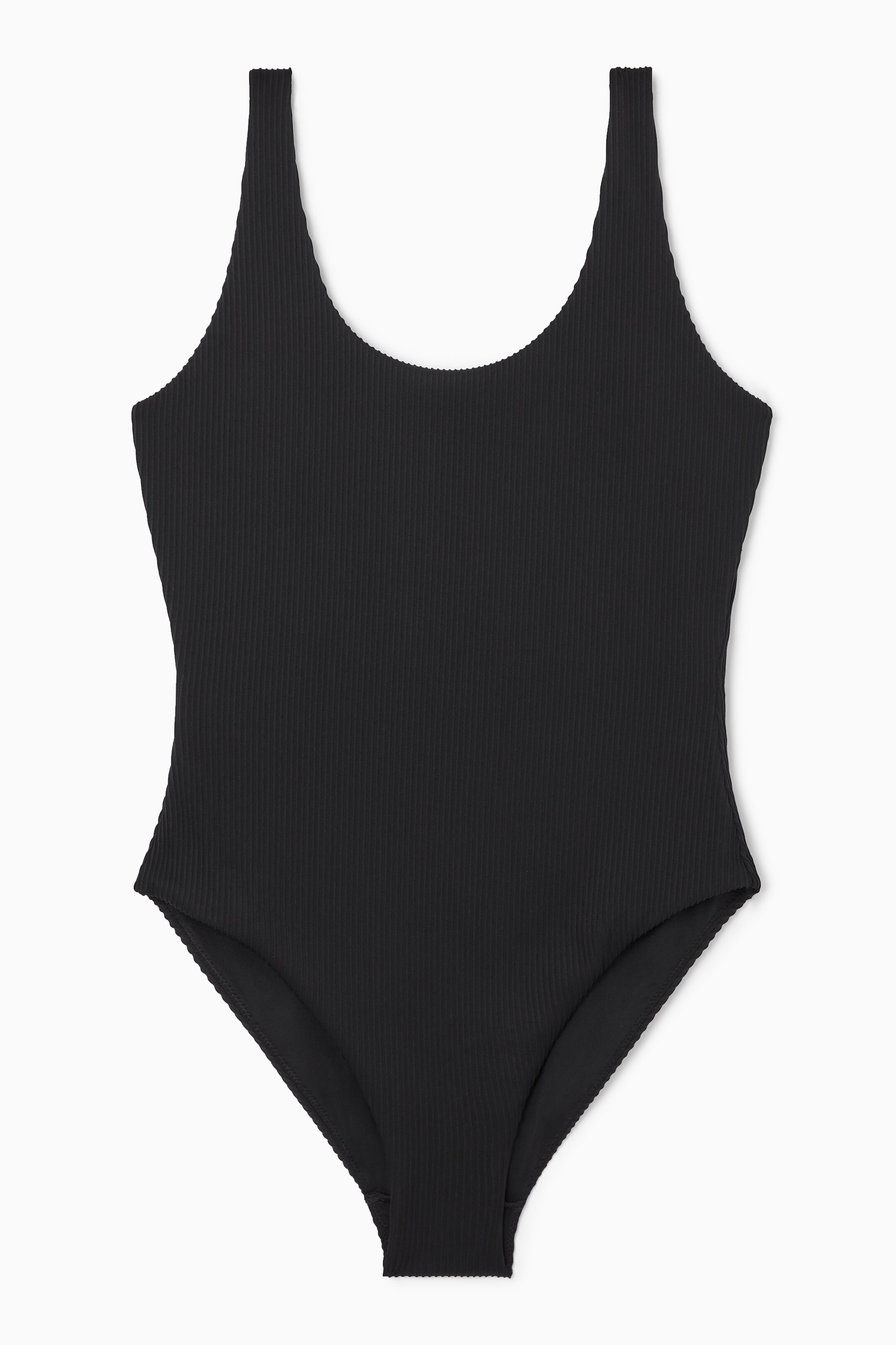 View larger image: SCOOP-NECK RIBBED SWIMSUIT - BLACK - Ladies | H&M GB 1