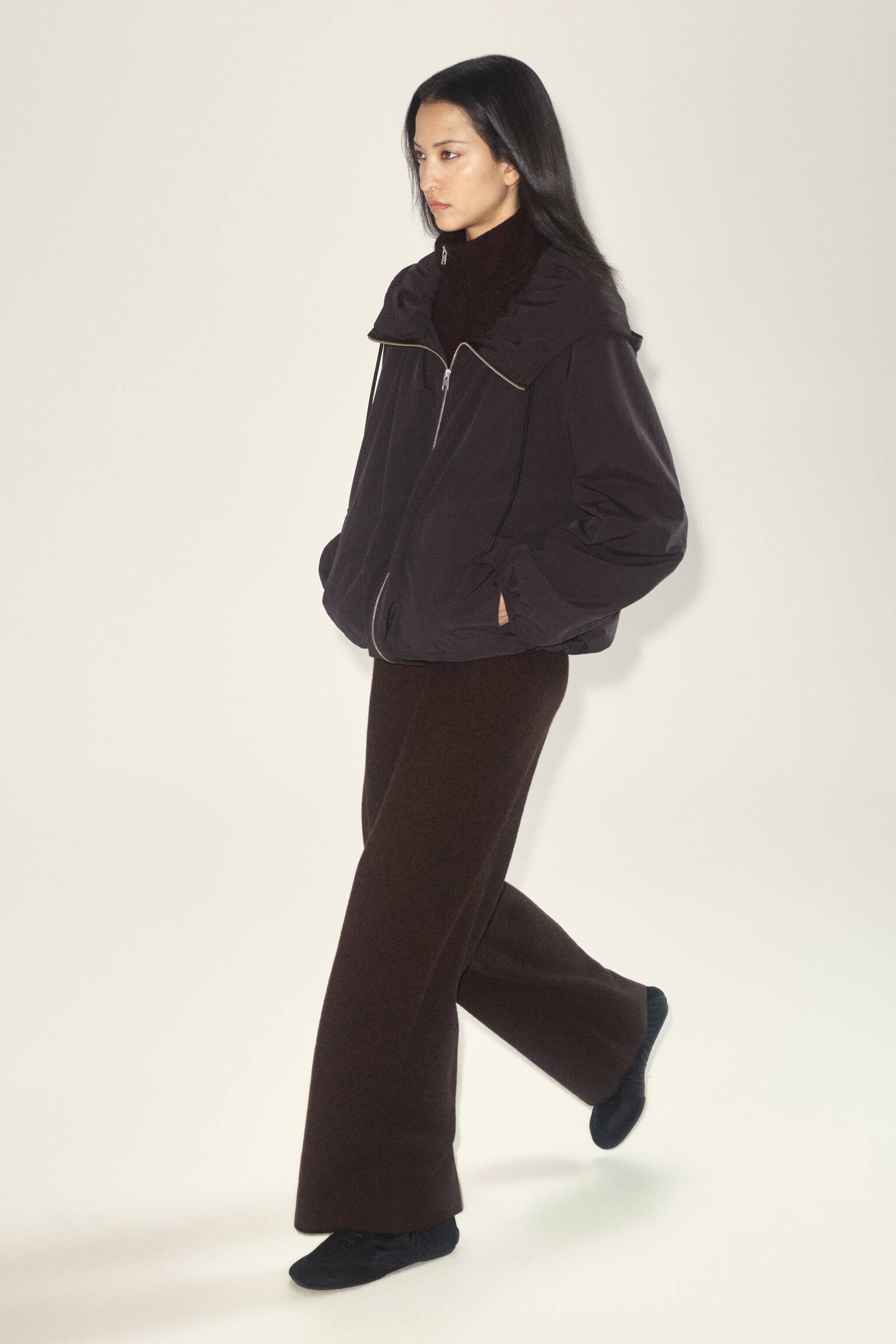 PARKA IN TESSUTO TECNICO CON CAPPUCCIO - MARRONE SCURO/ROSSO SCURO - 3