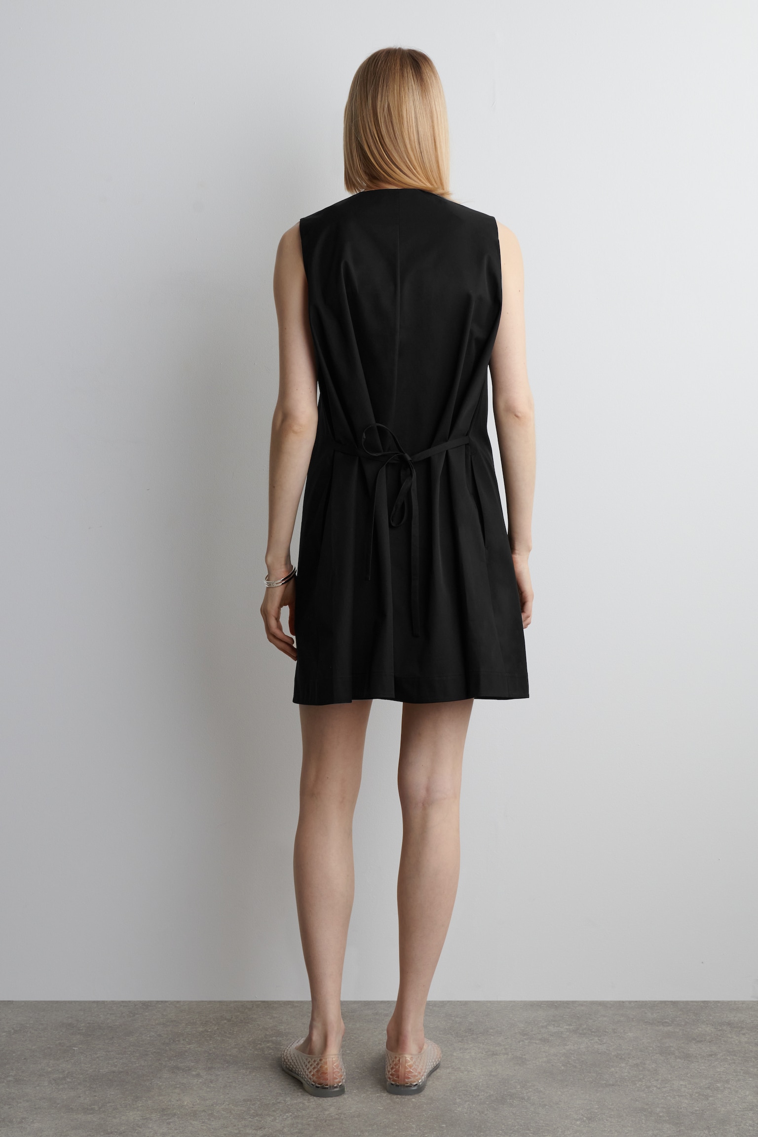 ROBE COURTE BOUTONNÉE EN COTON PIMA - NOIR/ROSE/ROSE - 5