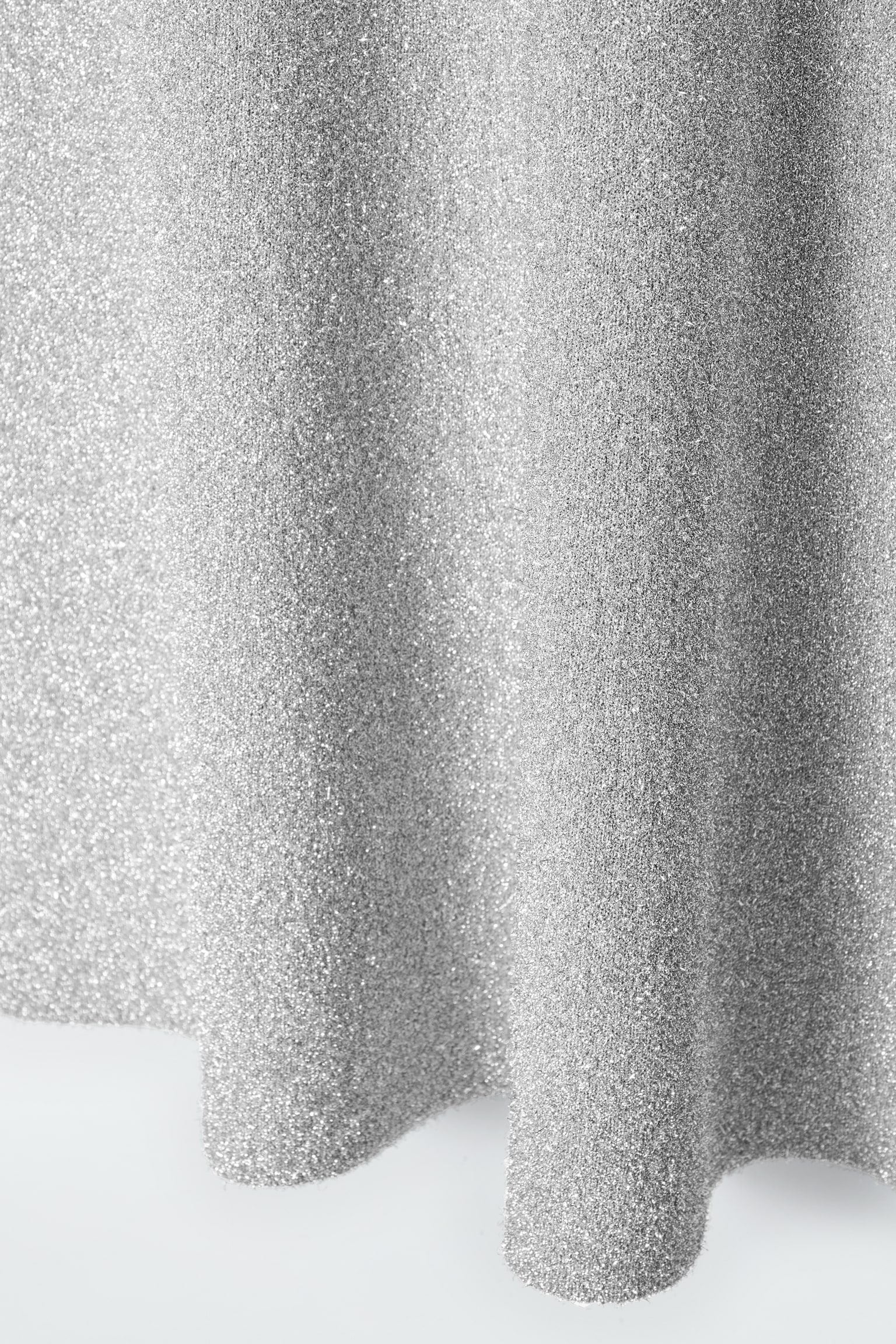 SPARKLY MERINO WOOL MIDI SKIRT - SILVER - 5