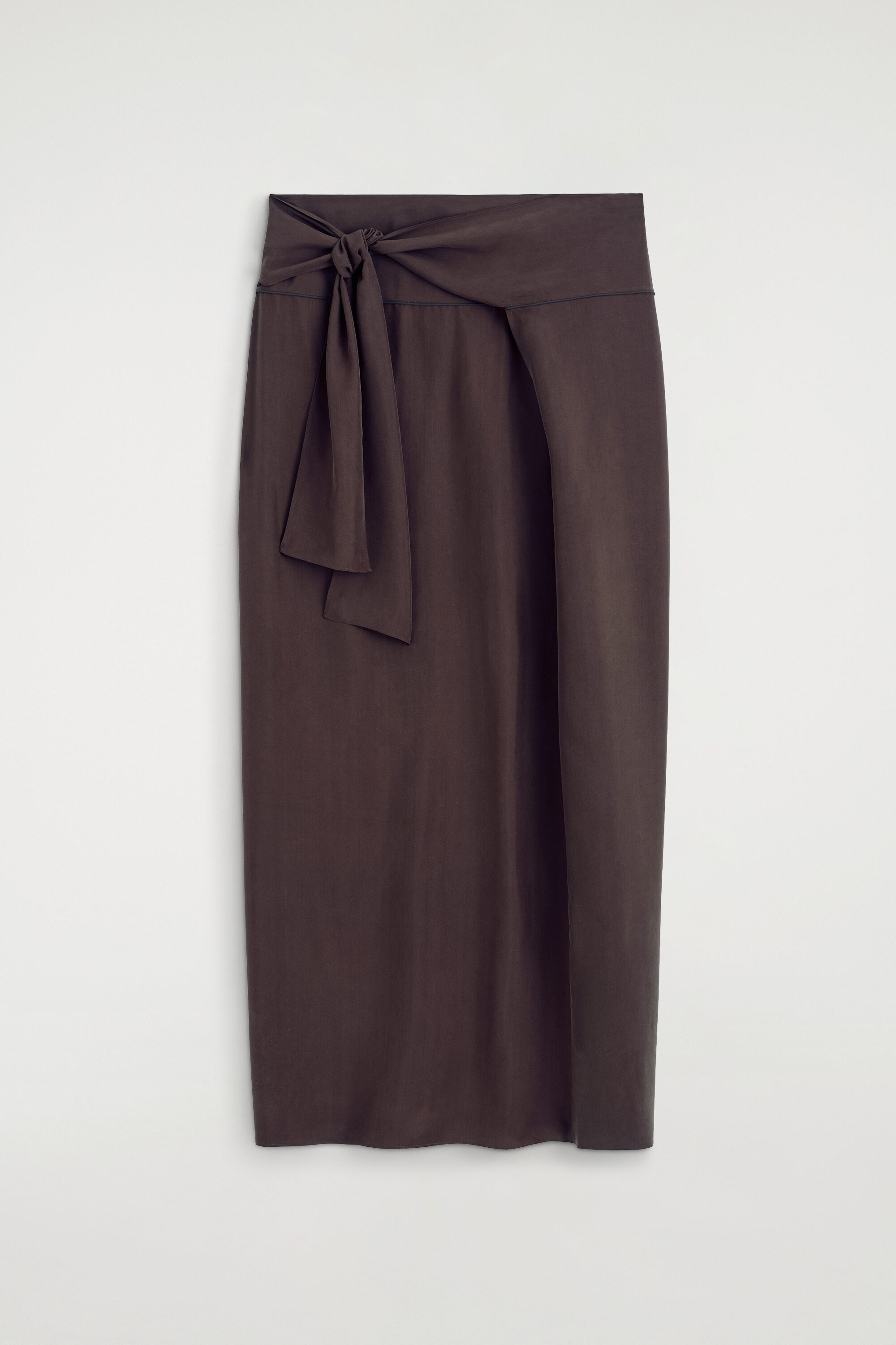 DRAPED TIE-WAIST SILK MAXI SKIRT - thumbnail 4
