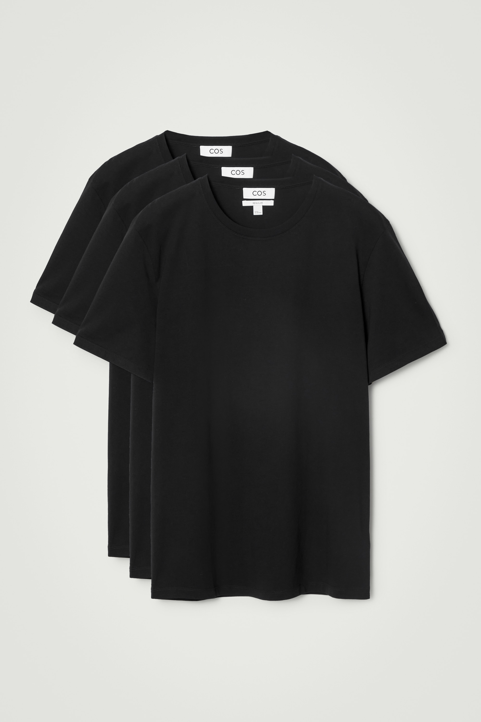 3-PACK CREWNECK T-SHIRTS I BOMULL - SVART/VIT/MARINBLÅ / VIT / GRÅ