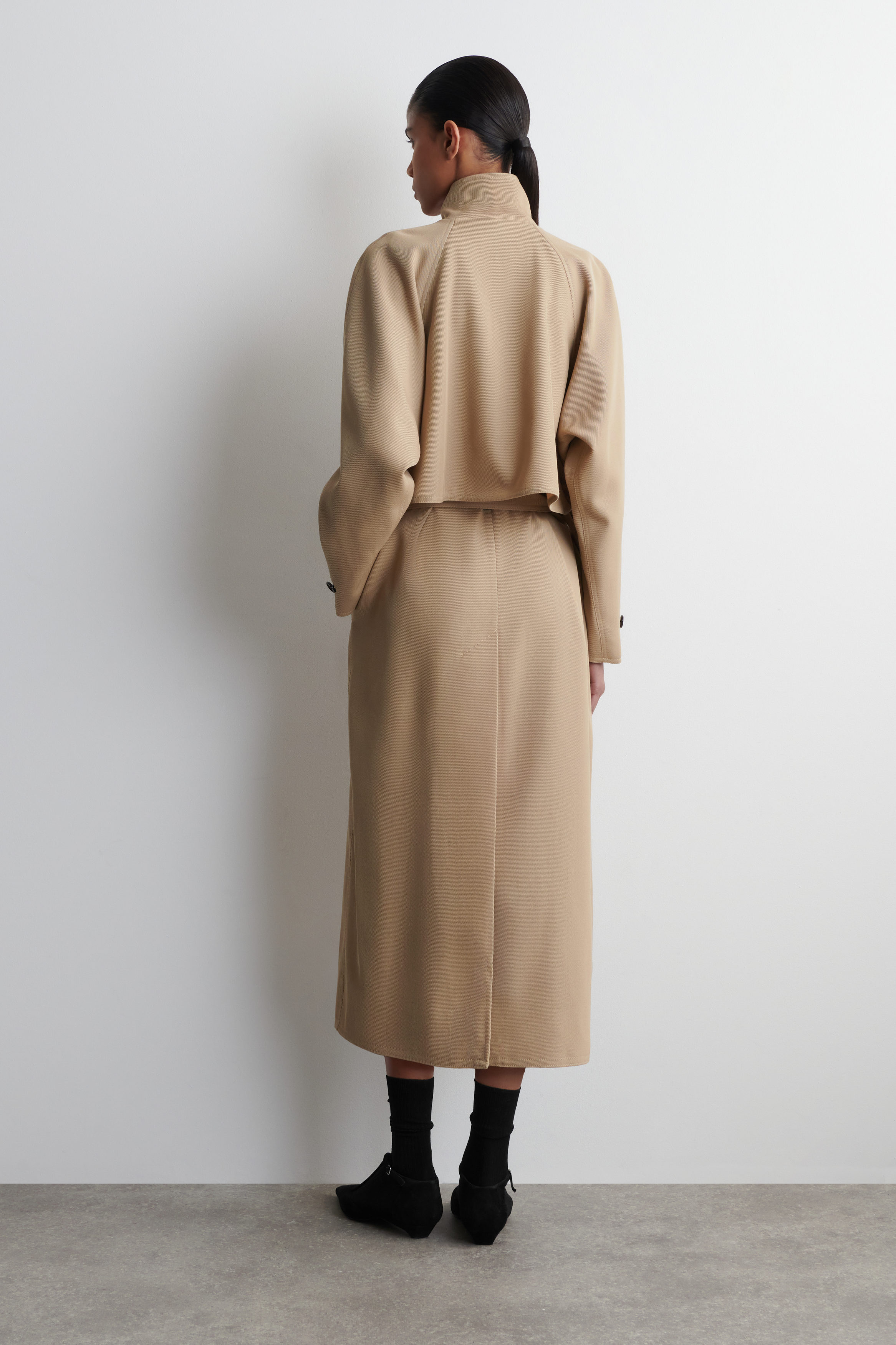 WRAP-OVER WOOL-TWILL TRENCH COAT - BEIGE | COS US