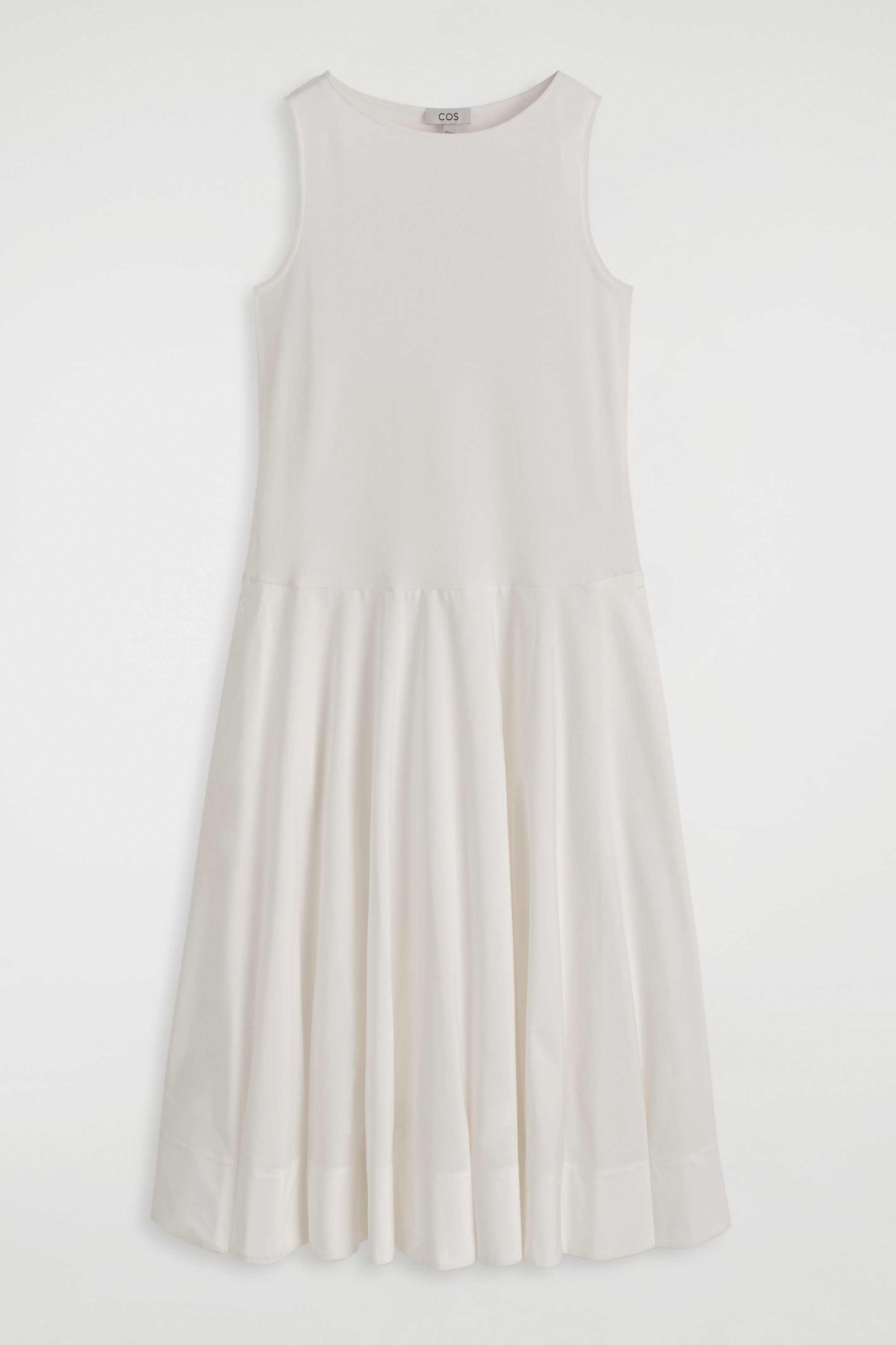 Agrandir l'image: ROBE MIDI TRAPÈZE À ENCOLURE BATEAU EN COTON - BLANC - FEMME | H&M CH 5