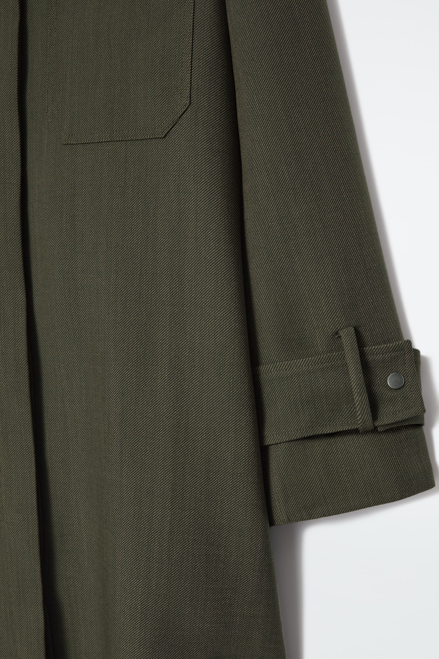 OVERSIZED WOOL-BLEND SHIRT DRESS - KHAKI MÉLANGE - 2