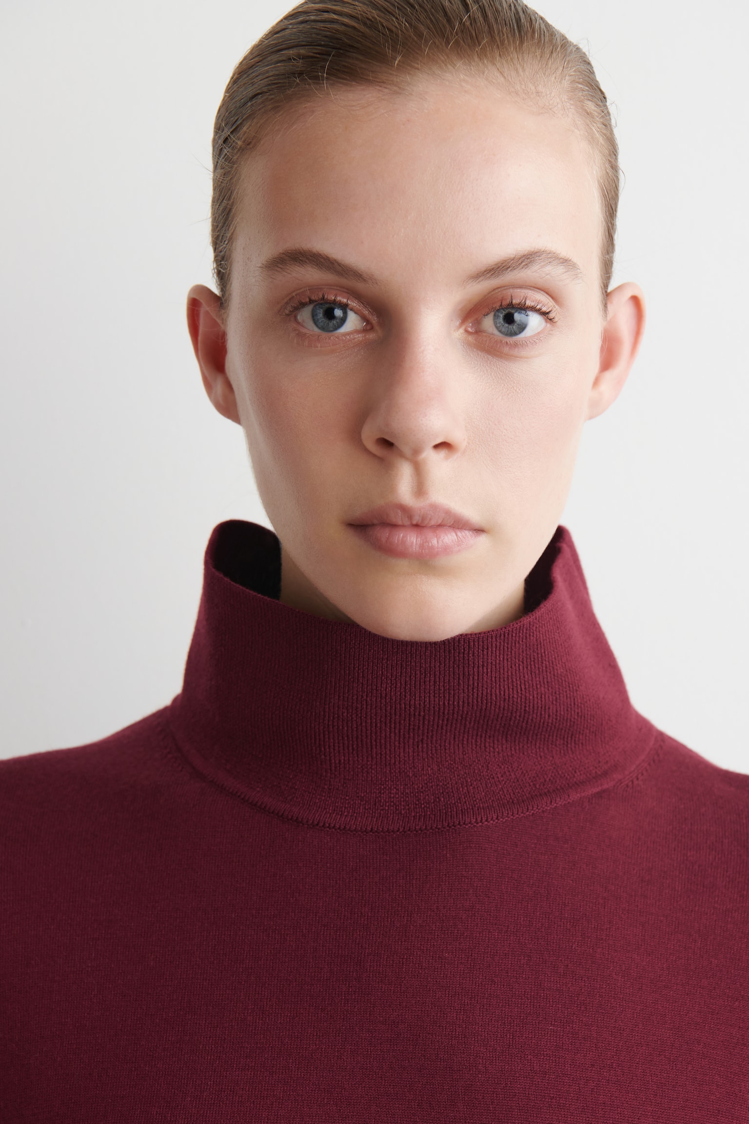 MERINO WOOL TURTLENECK JUMPER - DARK-RED MÉLANGE - 6