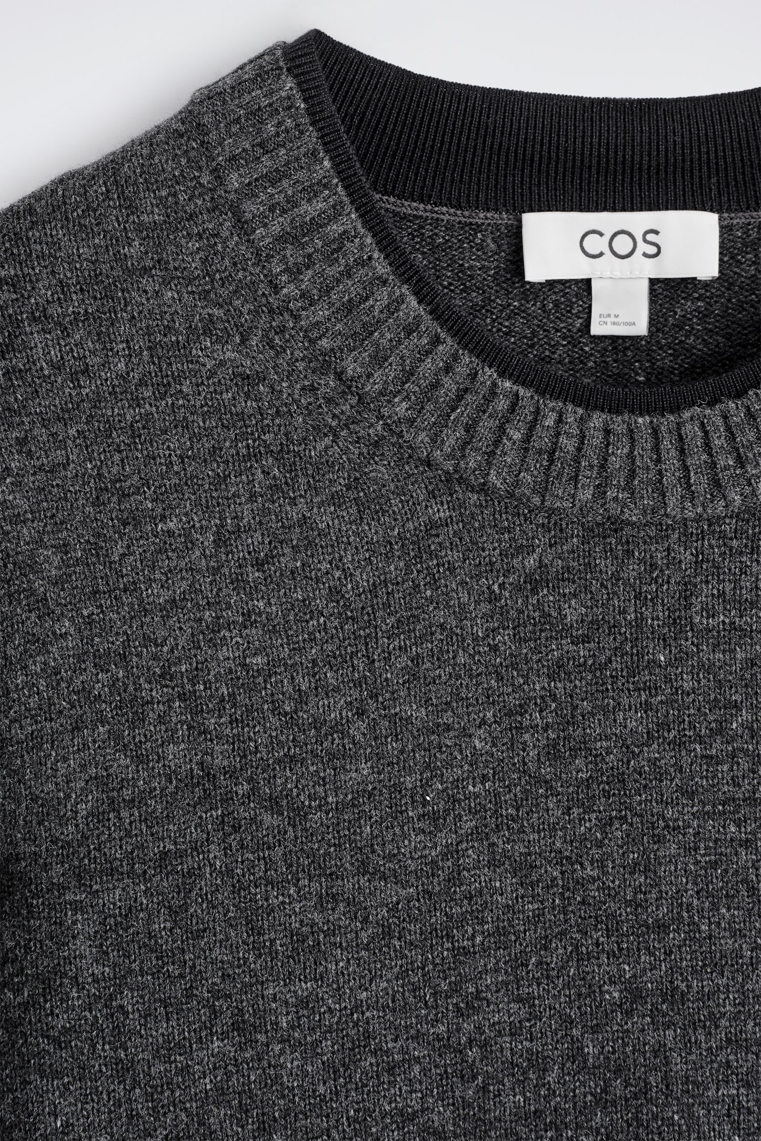 MAGLIONE IN LANA MERINO CON BORDI A CONTRASTO - ANTRACITE - 6