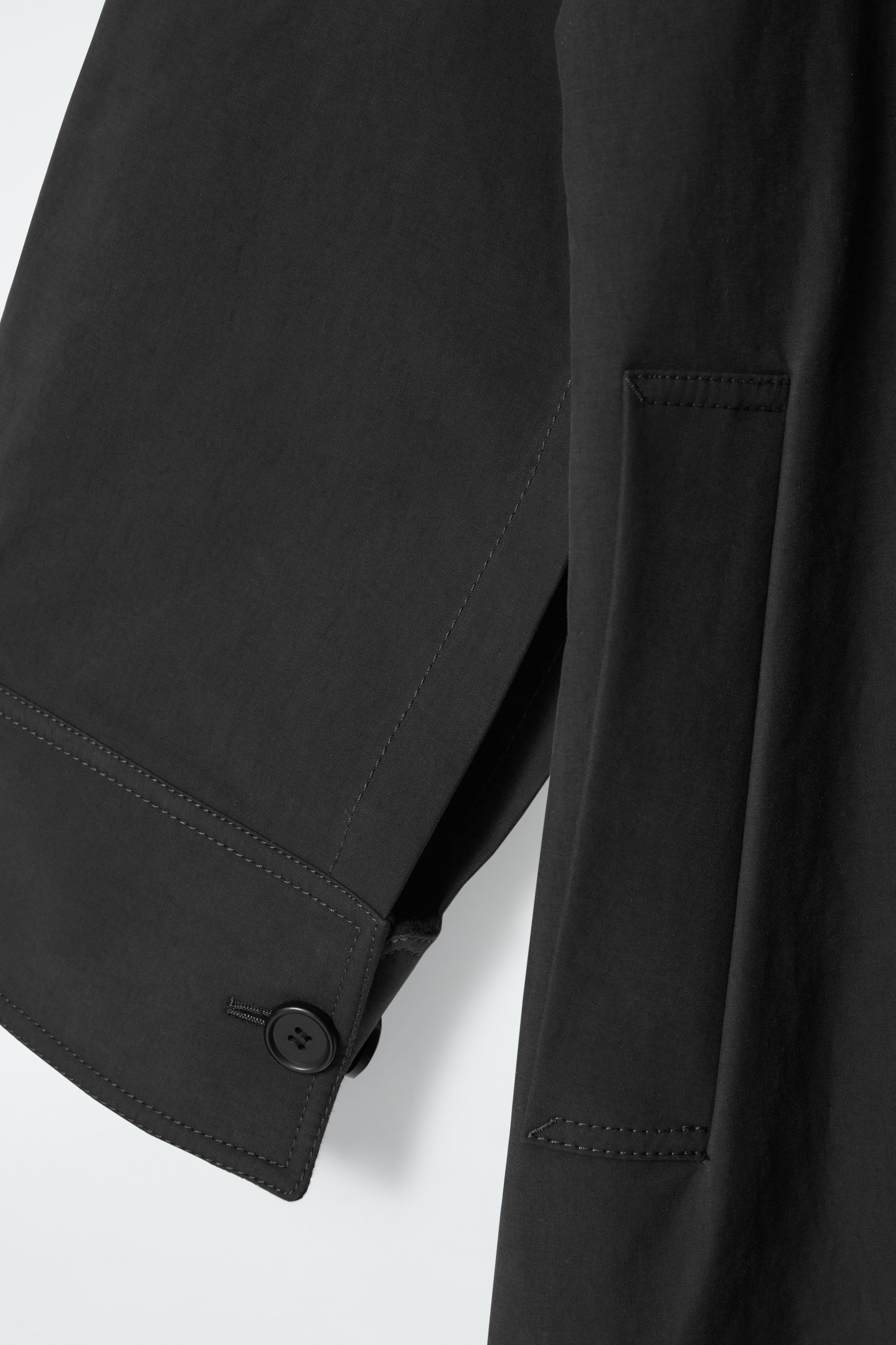 WOOL-TRIMMED LONG CAR COAT - BLACK | COS US