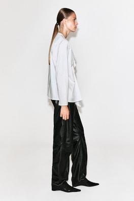 RUFFLED COTTON BLOUSE — WHITE 4