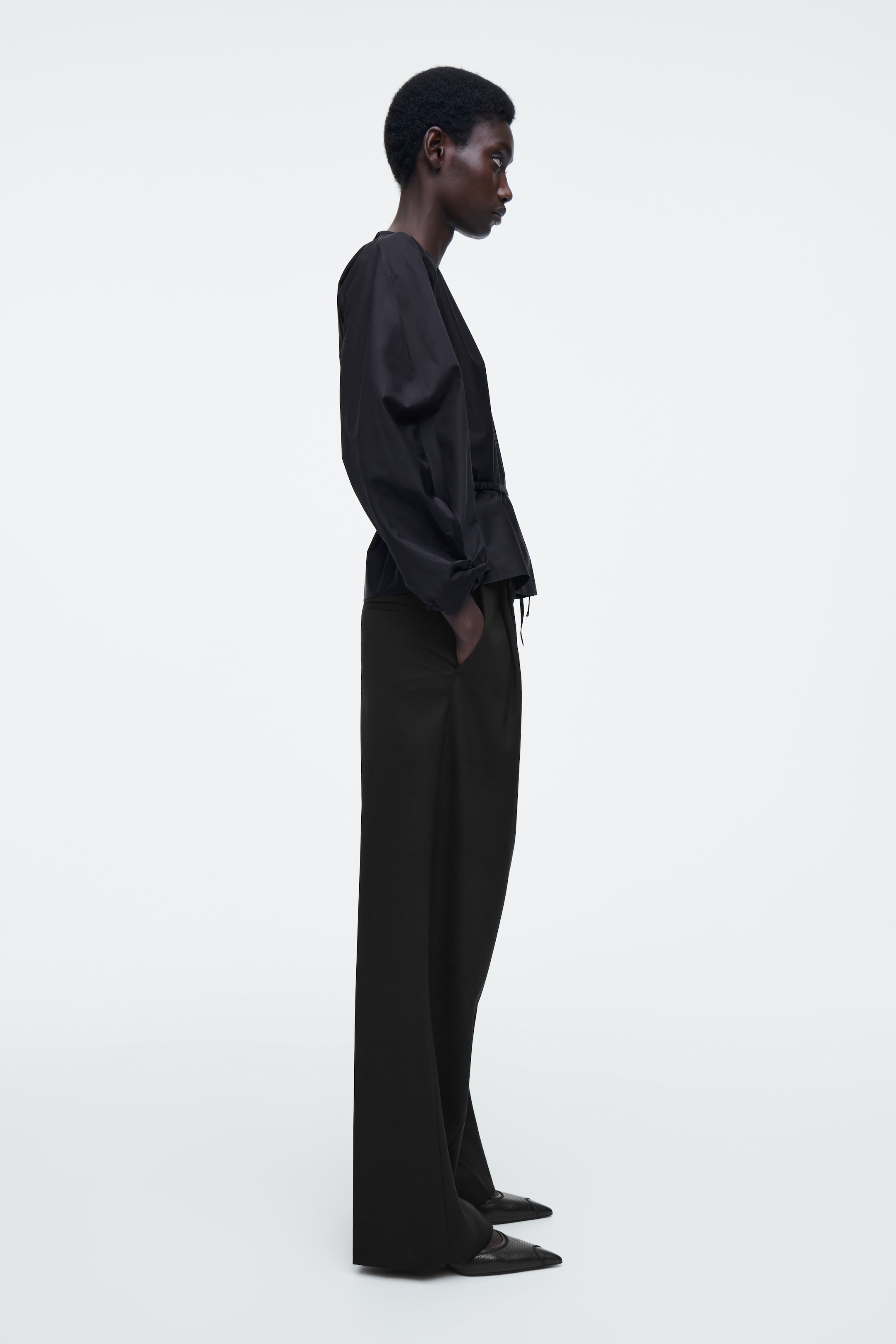 Visualizza immagine più grande: CAMICETTA CON COULISSE IN STILE PEPLO - BLU NAVY - DONNA | H&M IT 3