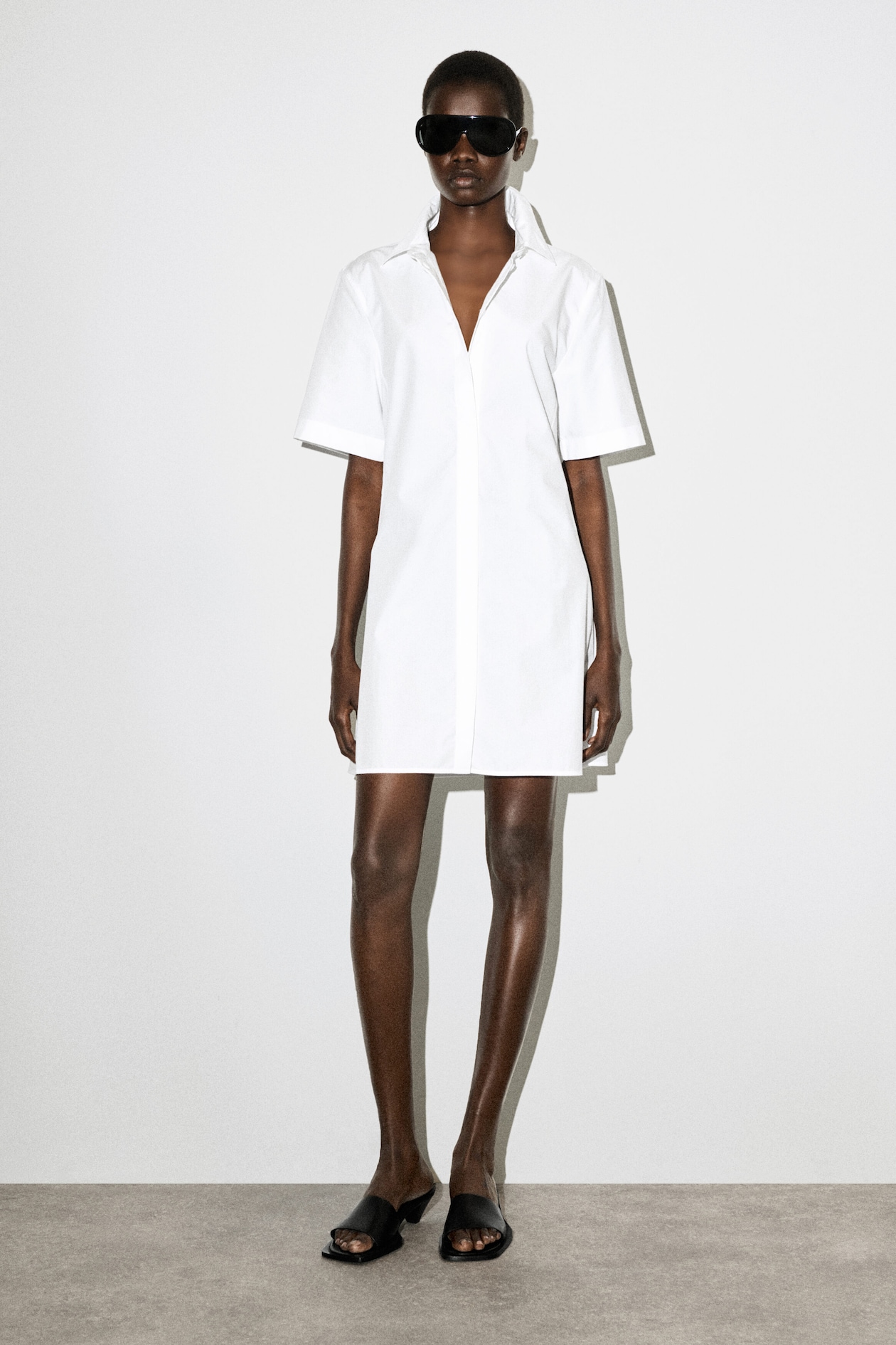 CLASSIC COTTON MINI SHIRT DRESS