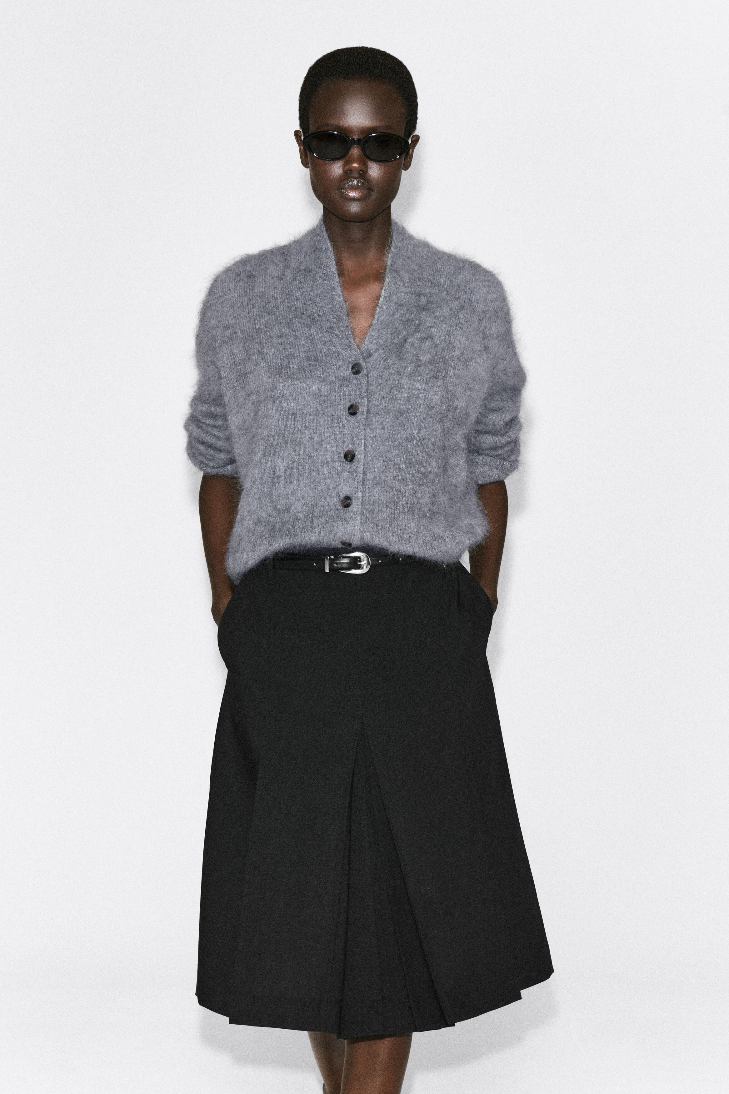 Draped Brushed Merino Wool Cardigan by COS