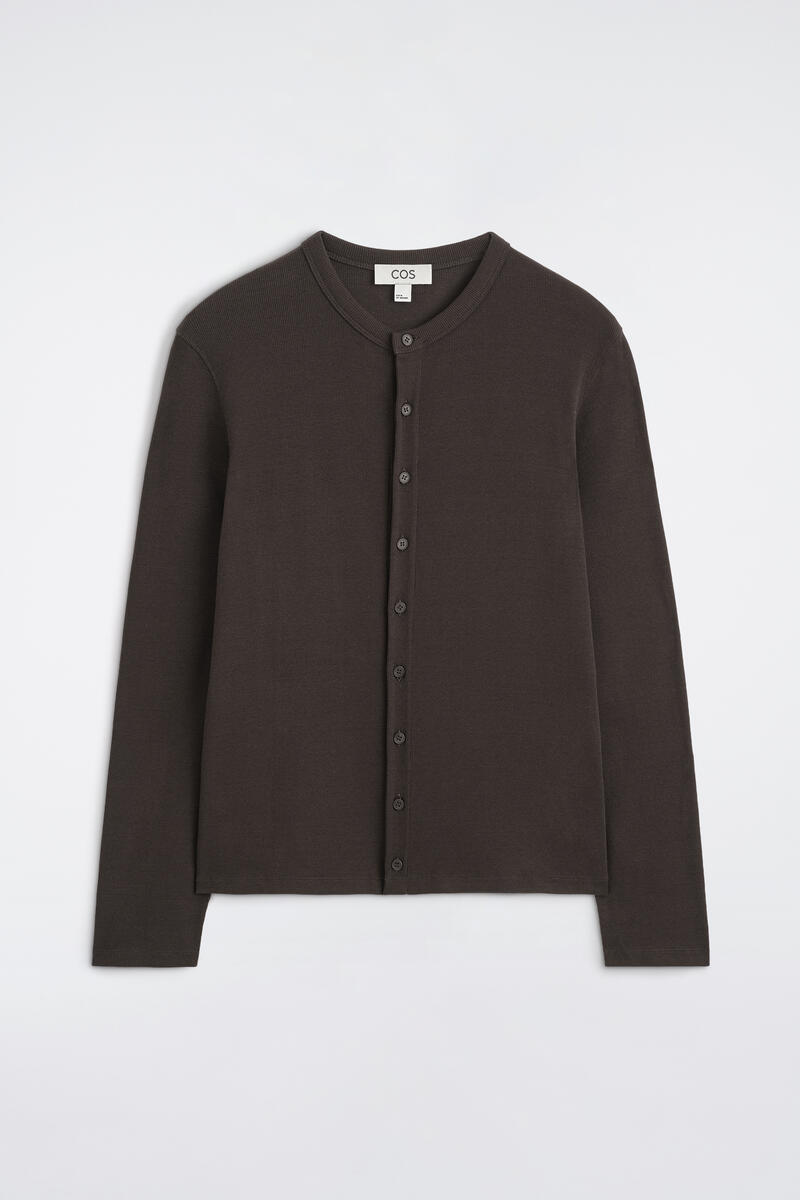 Slim Ribbed Cotton Cardigan