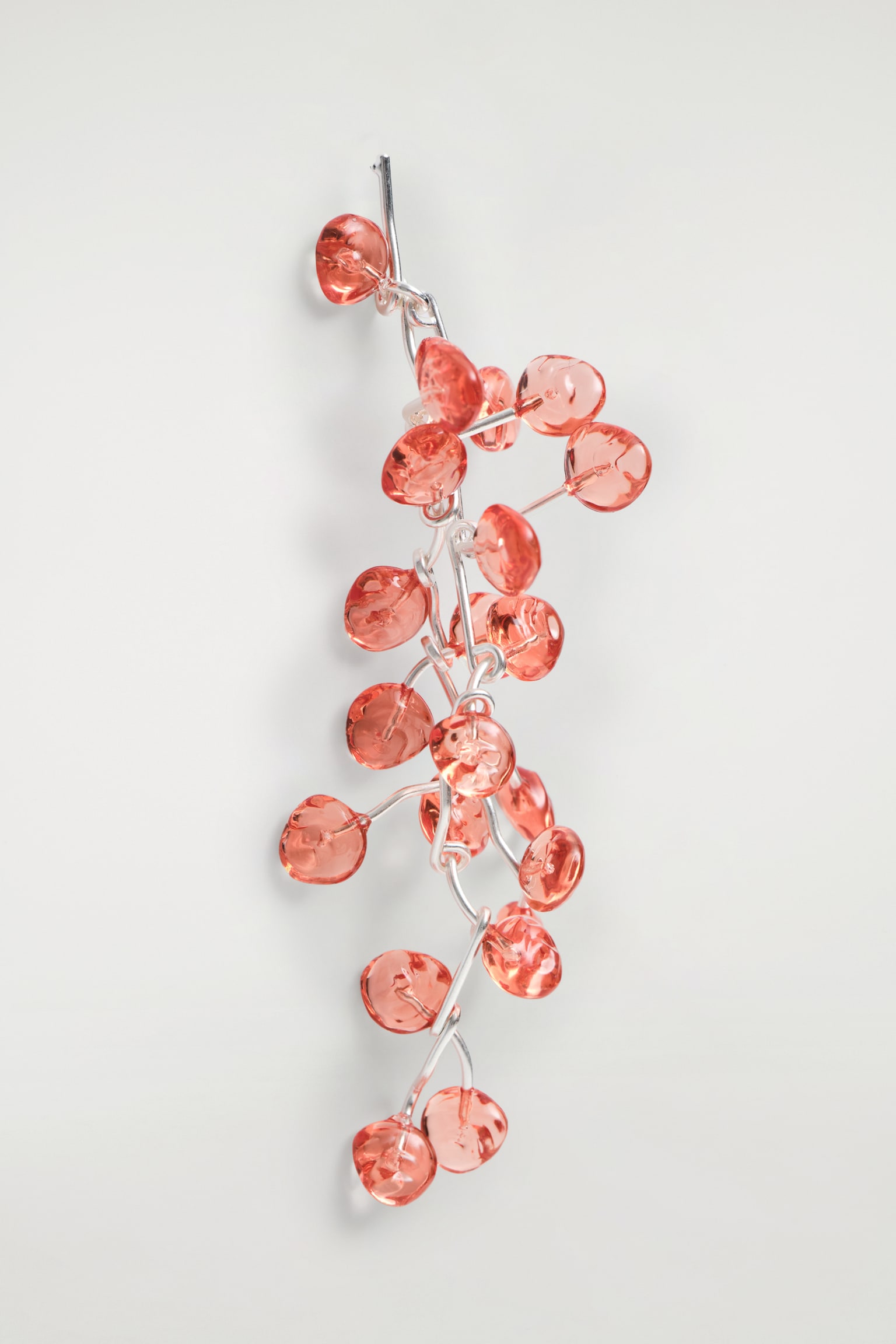 PENDIENTES EN CASCADA - NARANJA / PLATA/TRANSPARENTE / PLATA - 5