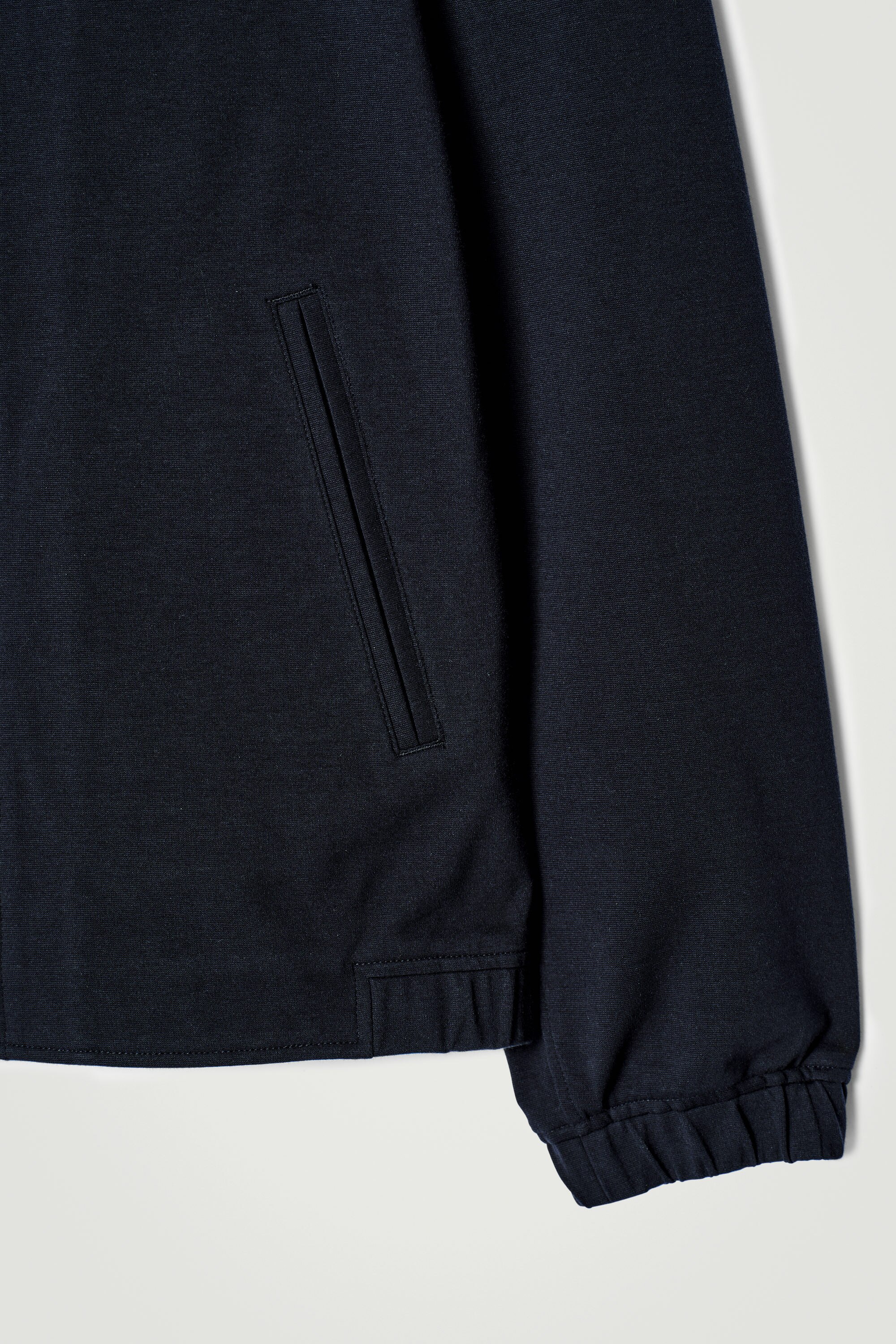 ジャケット・アウター Duplex Cotton Jersey MA-1 Cosmo Navy COLLARED INTERLOCK COTTON-JERSEY JACKET - NAVY | COS