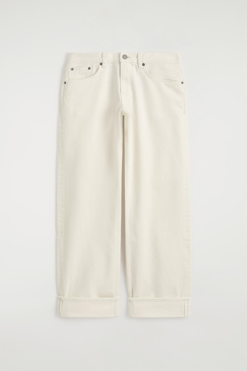 Folde Curved-Leg Turn-Up Jeans