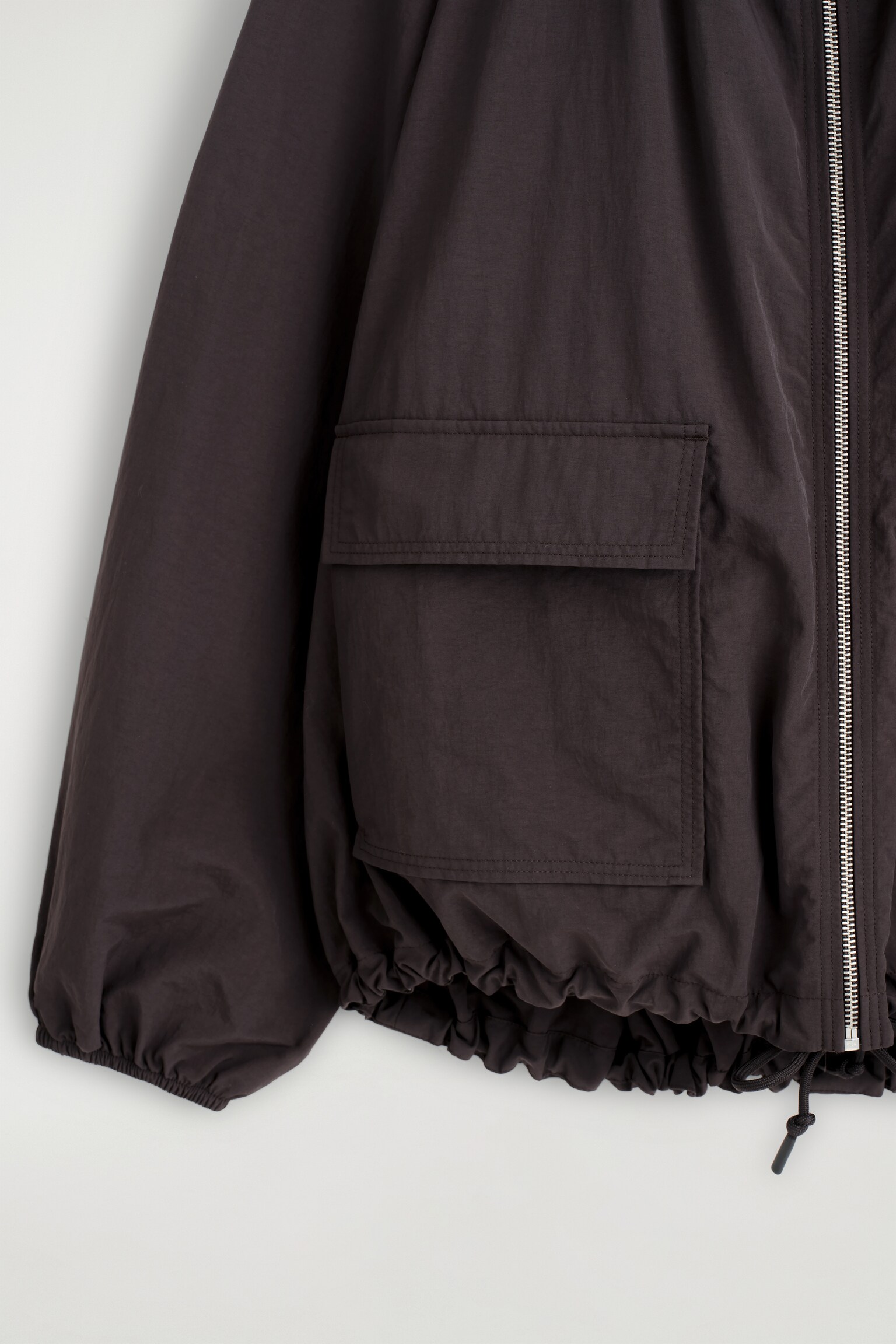 TECHNICAL HOODED PARKA JACKET - DARK BROWN/DARK RED - 4