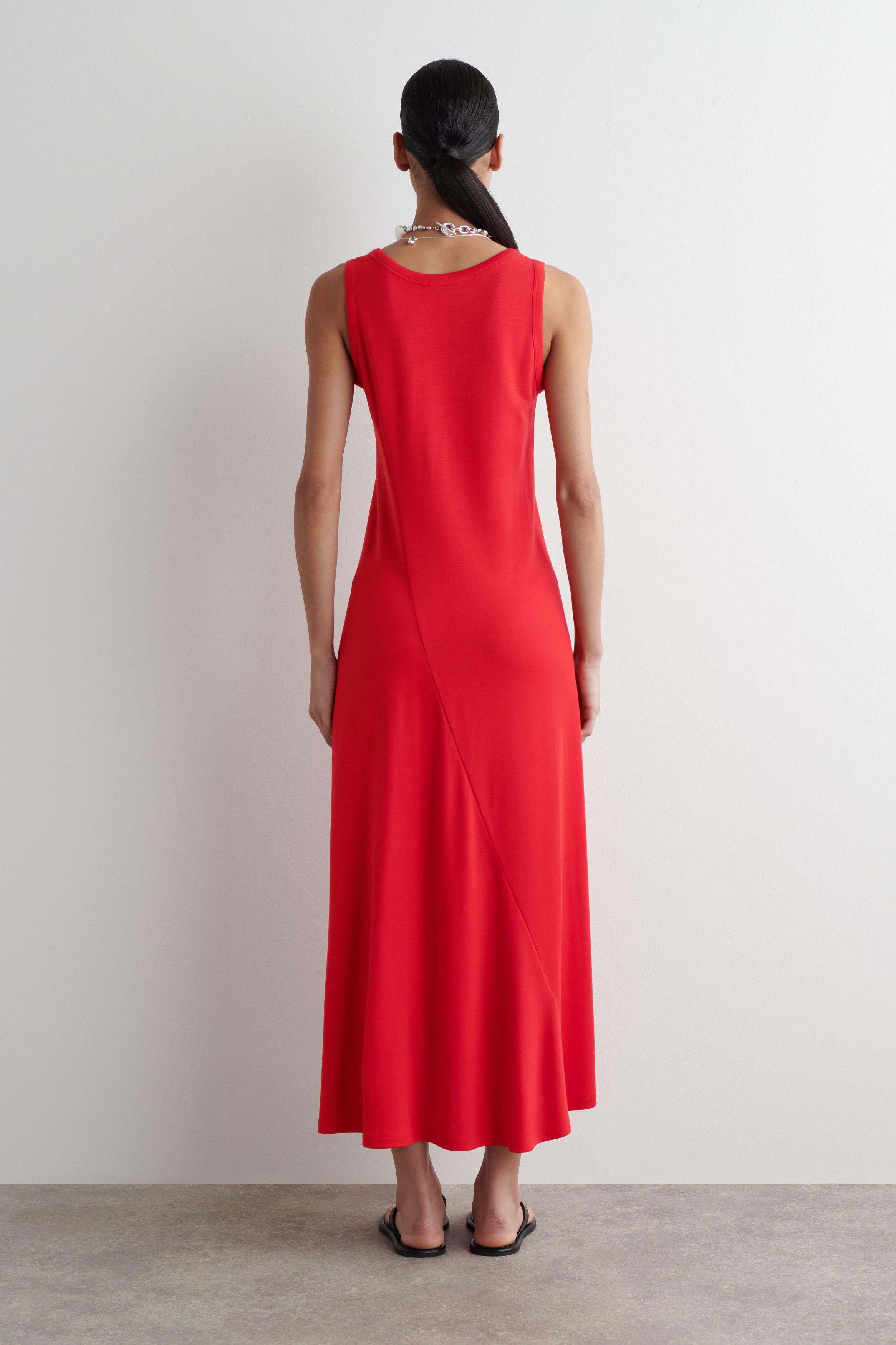 特別オファー ASYMMETRIC JERSEY MIDI DRESS - RED | COS ワンピース
