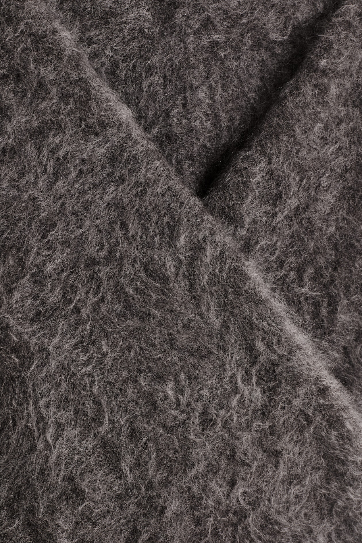 BRUSHED PURE CASHMERE TRIANGLE SCARF — BROWN MÉLANGE