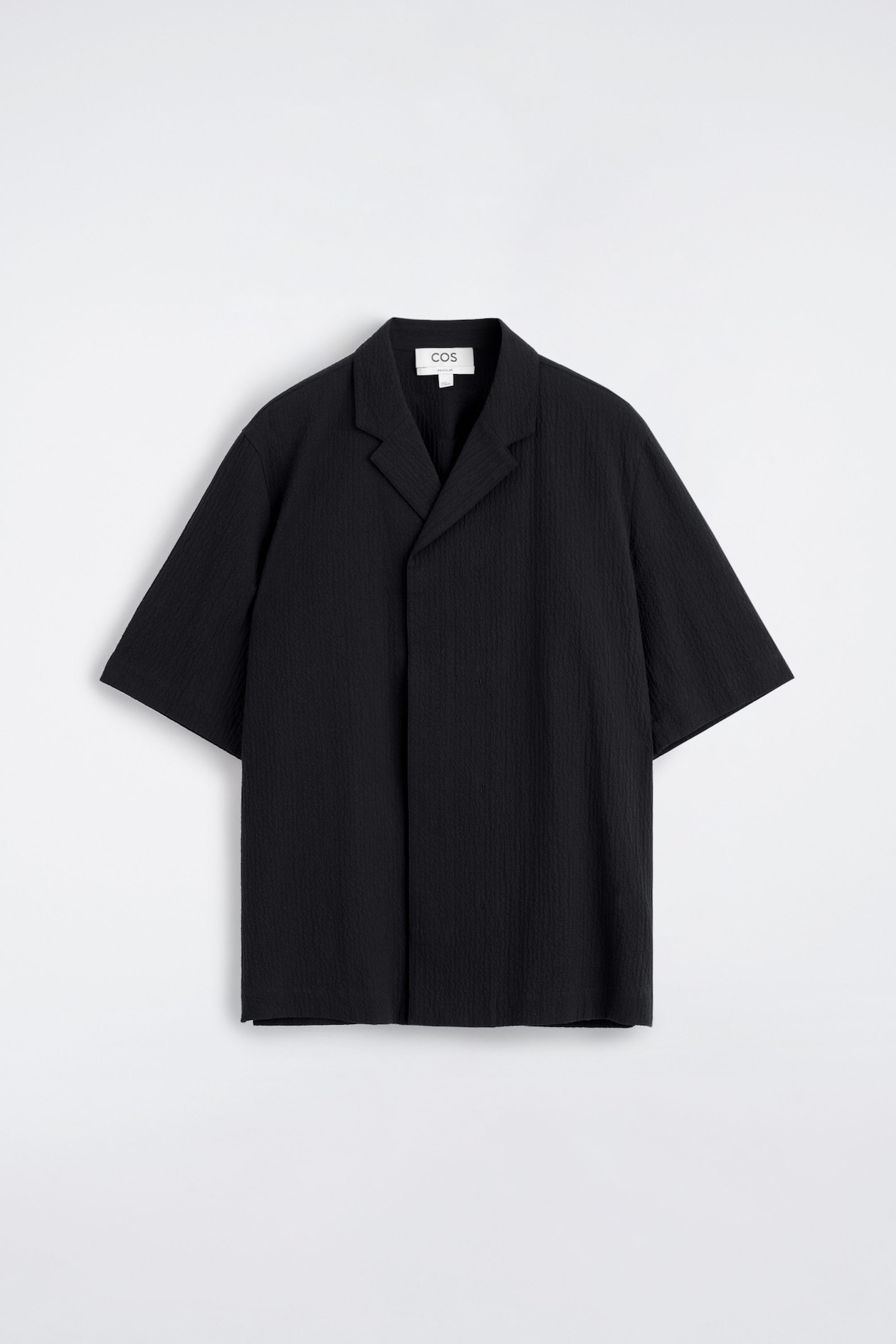 SEERSUCKER RESORT SHIRT — BLACK