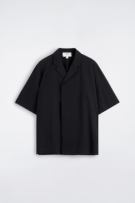 SEERSUCKER RESORT SHIRT — BLACK 7