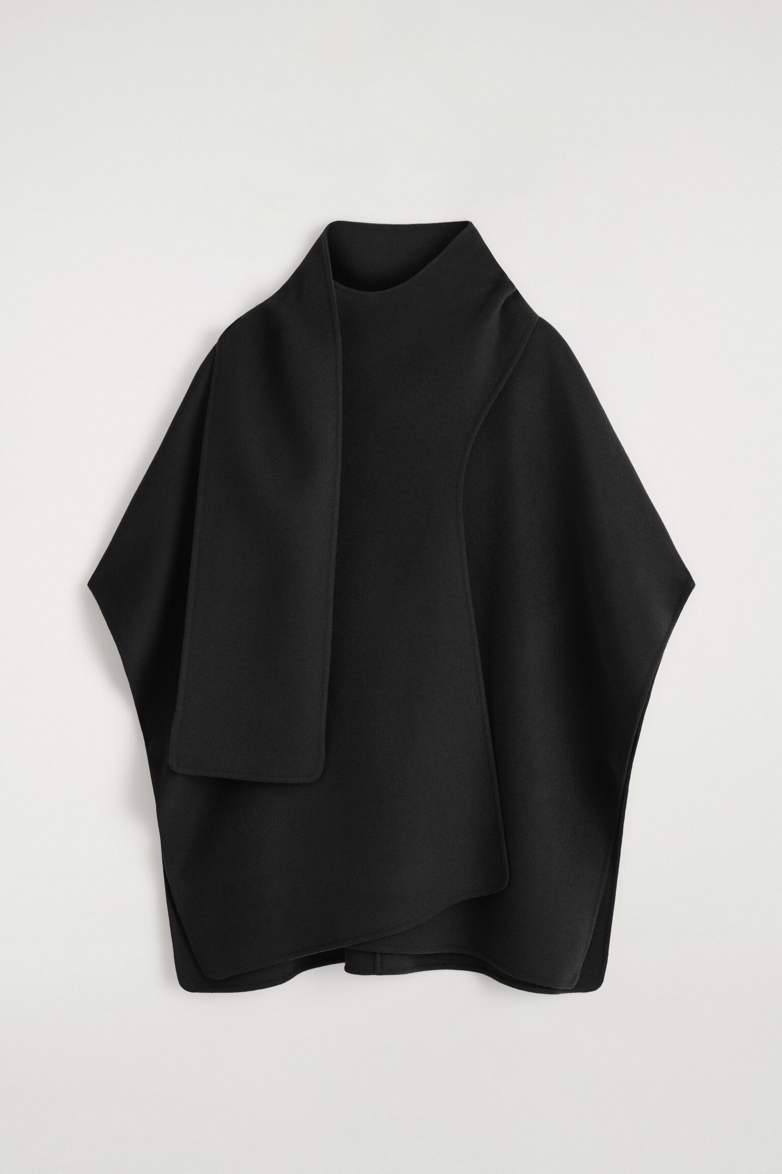 CAPE ÉCHARPE EN LAINE DOUBLE FACE - NOIR/BRUN FONCÉ/BEIGE - 2
